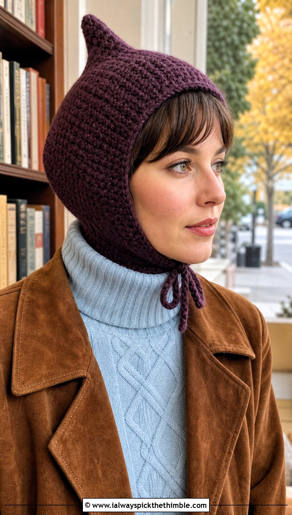 Pixie Hood Crochet Balaclava With Suede Jacket - 25 crochet balaclava outfit ideas