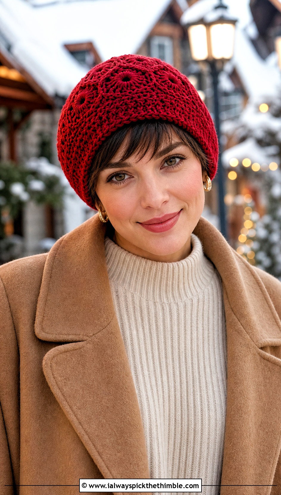 Pixie Magic Circle Crochet Hat With Sweater Dress - 20 Magic Circle Crochet Hat outfit ideas