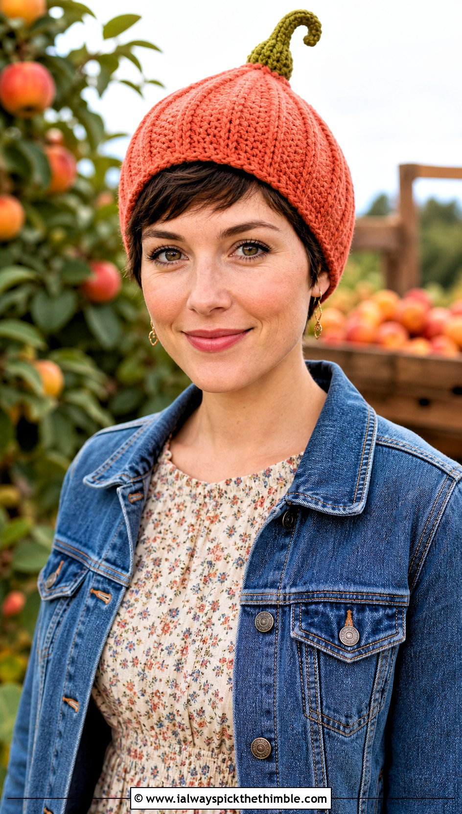 Pixie Pumpkin Hat With Prairie Dress - 25 crochet pumpkin hat outfit ideas