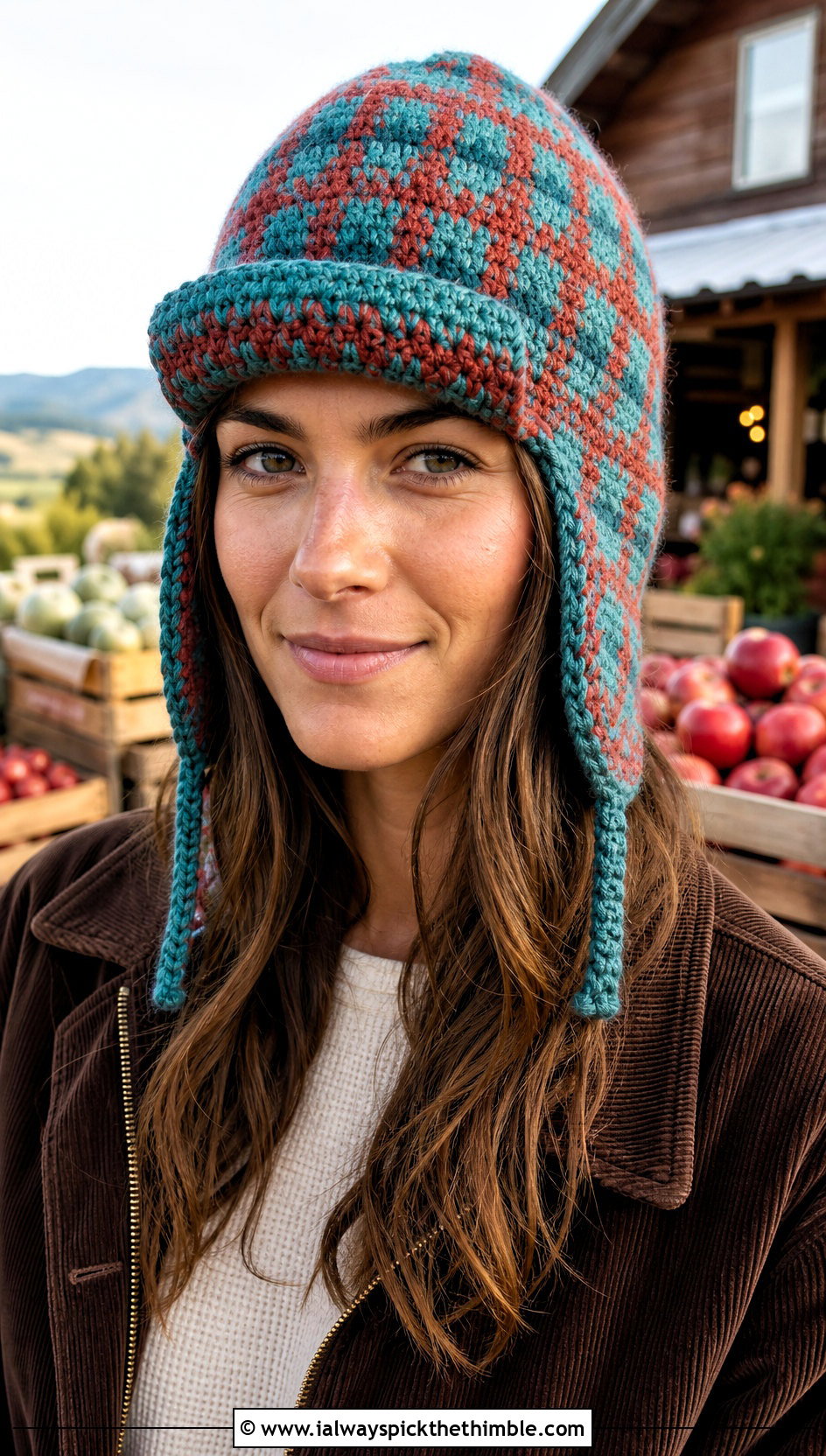 Plaid Crochet Aviator Hat With Corduroy Jacket - 20 crochet aviator hat outfit ideas