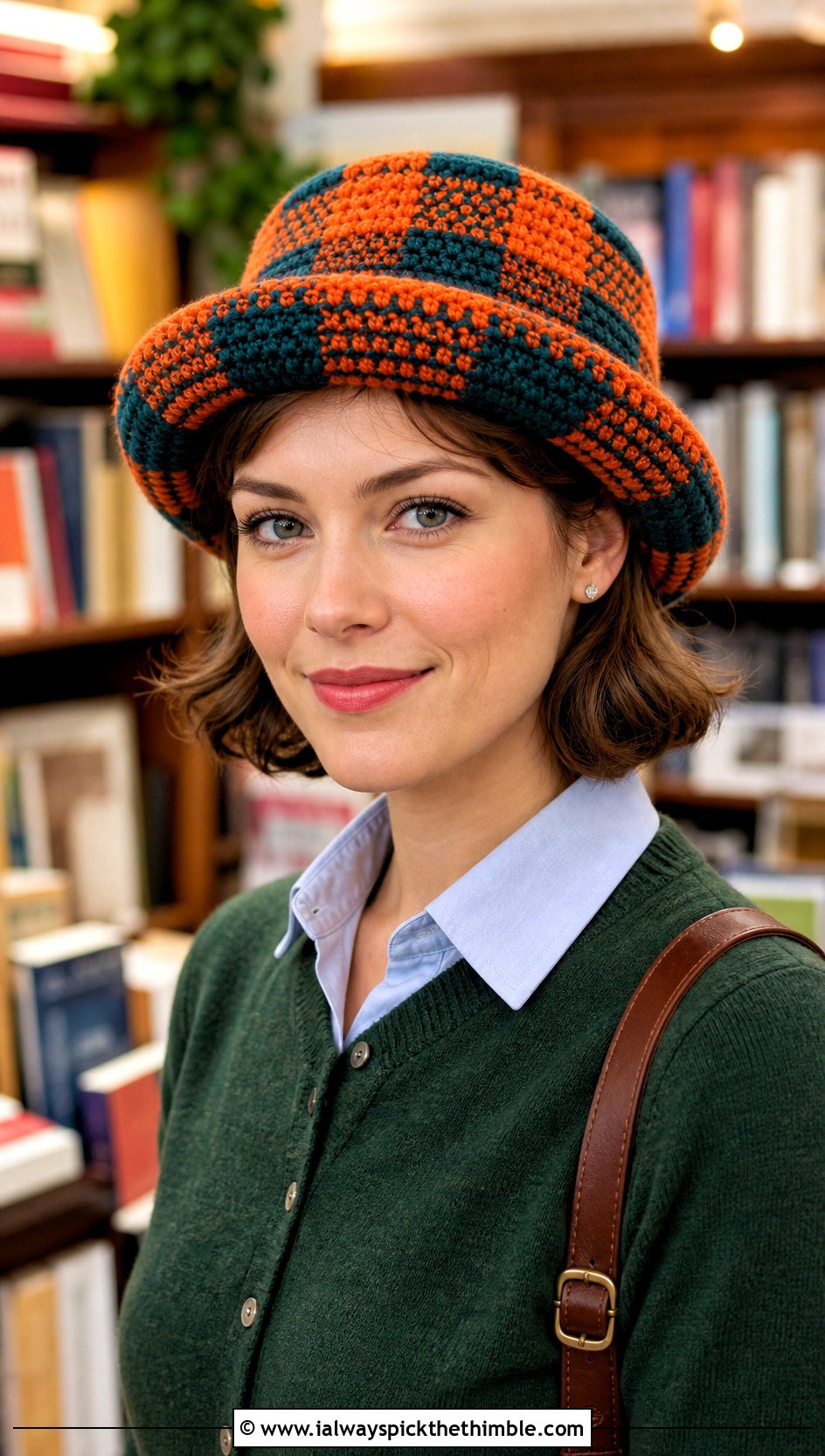 Plaid Crochet Pork Pie Hat With Pleated Skirt - 20 crochet pork pie hat outfit ideas