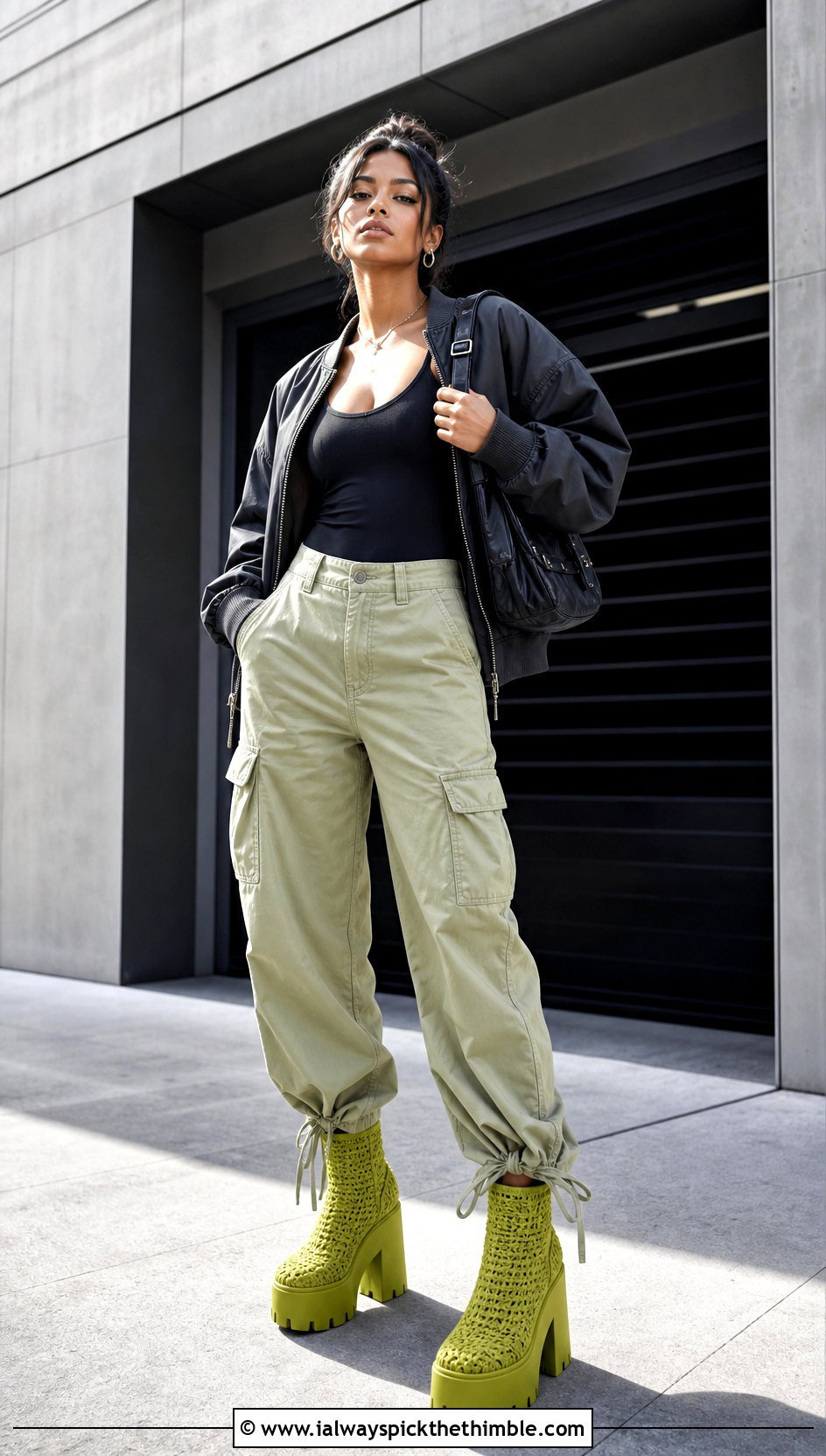 Platform Crochet Booties With Cargo Pants - 25 crochet booties outfit ideas