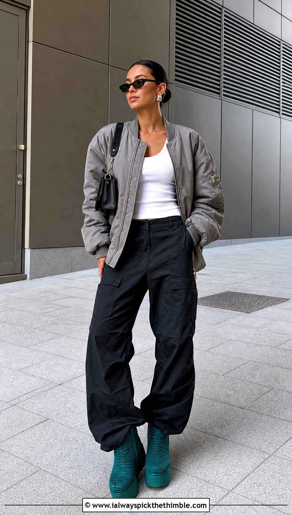Platform Crochet Boots With Cargo Pants And Bomber Jacket - 15 ugg style crochet boots outfit ideas
