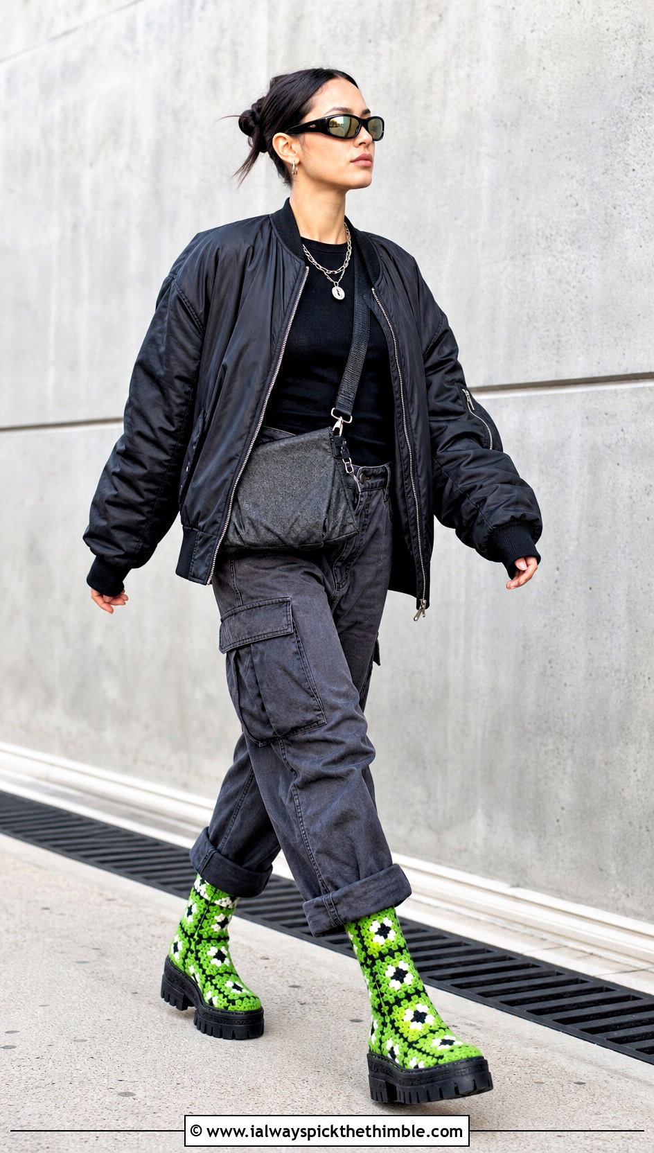 Platform Granny Square Boots With Cargo Pants - 20 granny square boots outfit ideas
