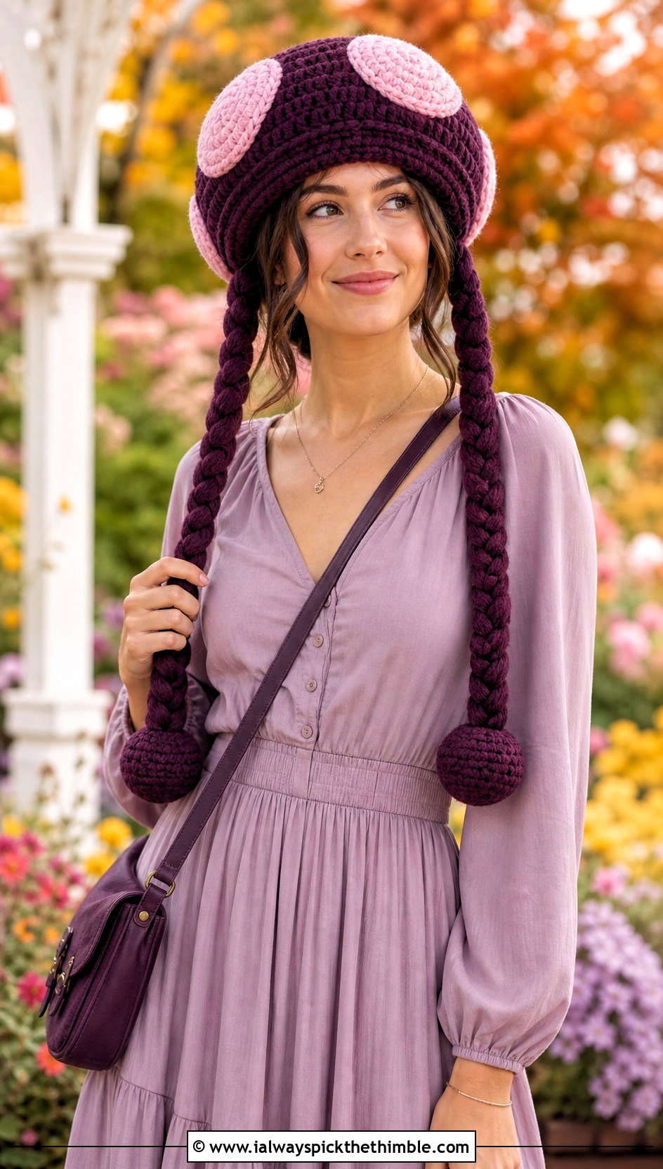 Plum Noir Toadette Braided Hat With Maxi Dress Outfit - 15 Mario Toad Crochet Hat outfit ideas