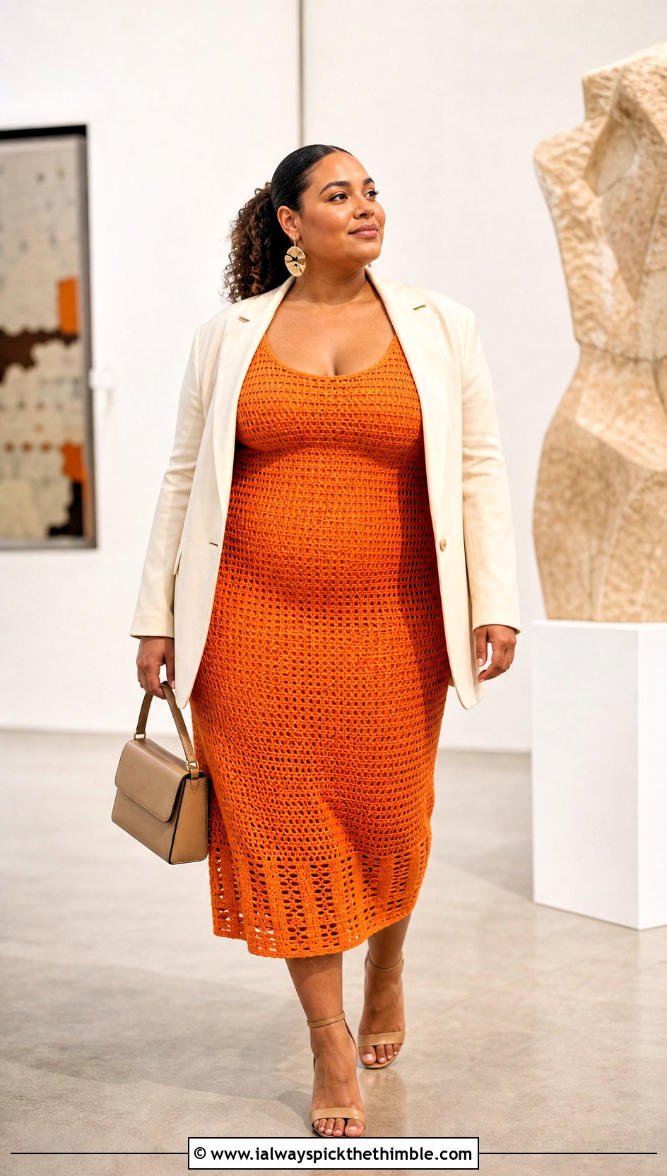 Plus Size Crochet Midi Dress With Blazer - 20 Crochet Clothes Plus Size outfit ideas