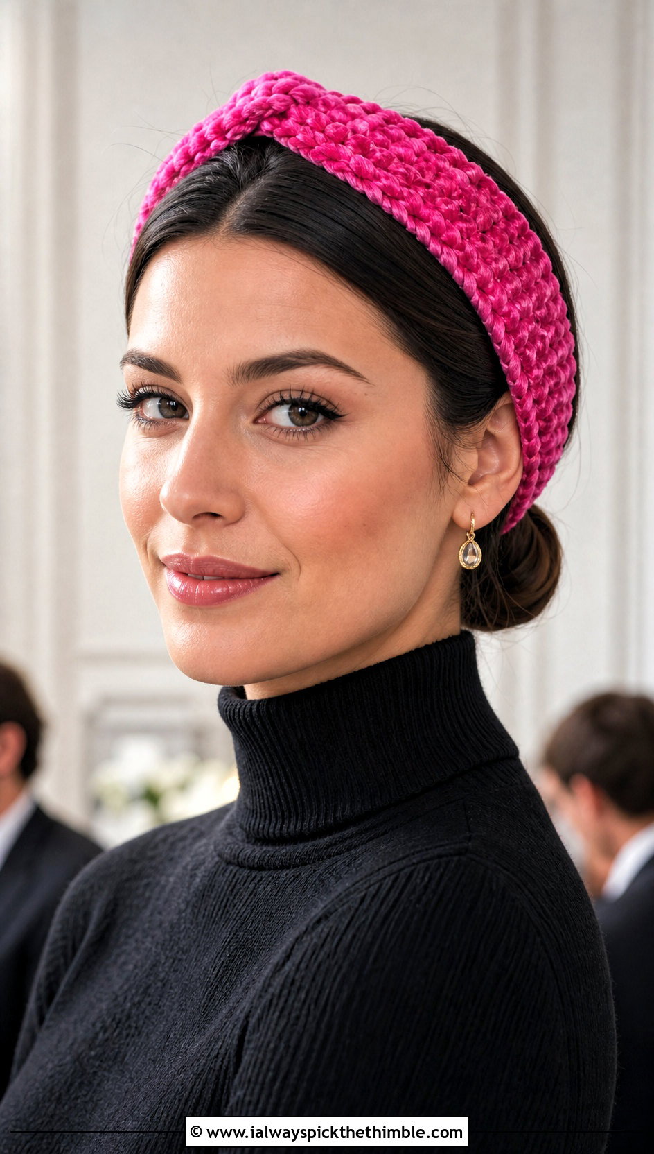 Plush Velvet Crochet Twist Headband With Satin Skirt - 20 crochet twist headband outfit ideas