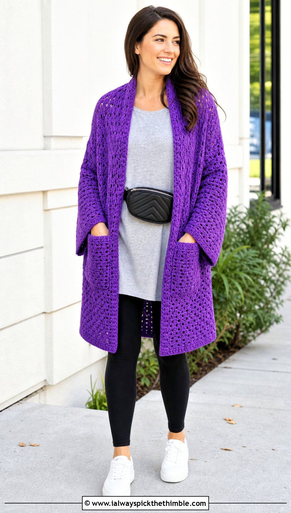 Pocket Prayer Shawl With Leggings And Sneakers - 25 crochet prayer shawl outfit ideas