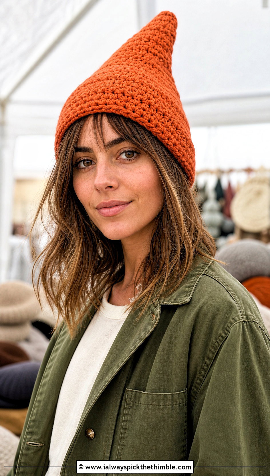 Pointy Gnome Crochet Hat With Chore Jacket And Cargo Pants - 20 pointy crochet hat outfit ideas