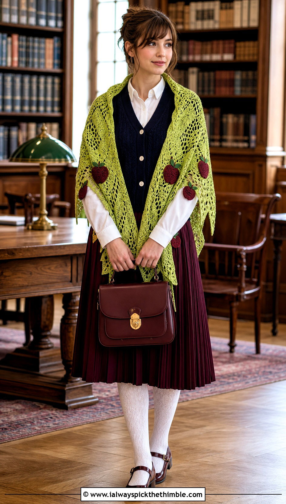 Poison Apple Lace Shawl With Pleated Skirt - 20 Crochet Halloween Shawl outfit ideas