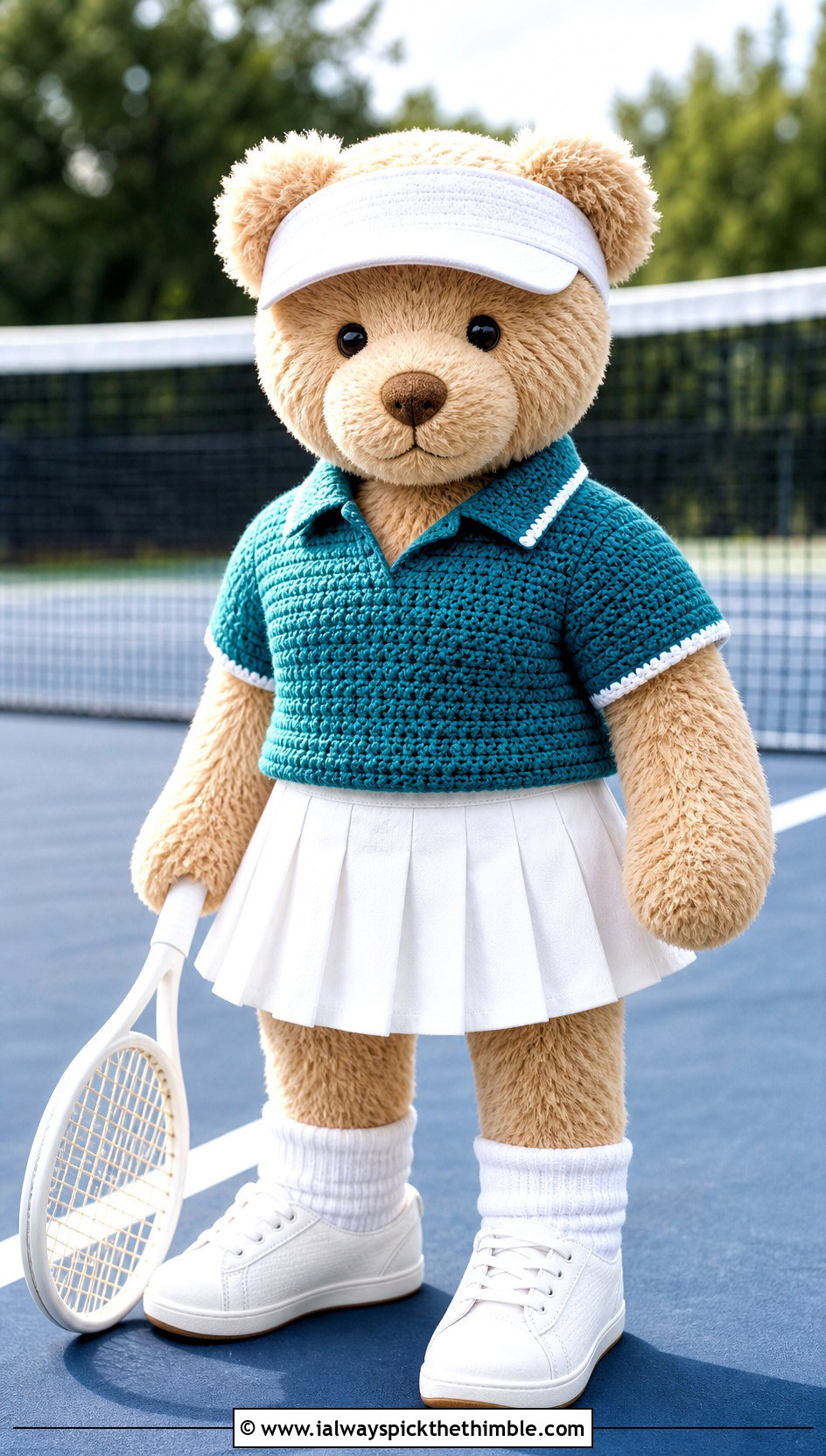 Polo Collar Crochet Toy Sweater With Tennis Skirt - 20 Crochet Sweater For Toy outfit ideas
