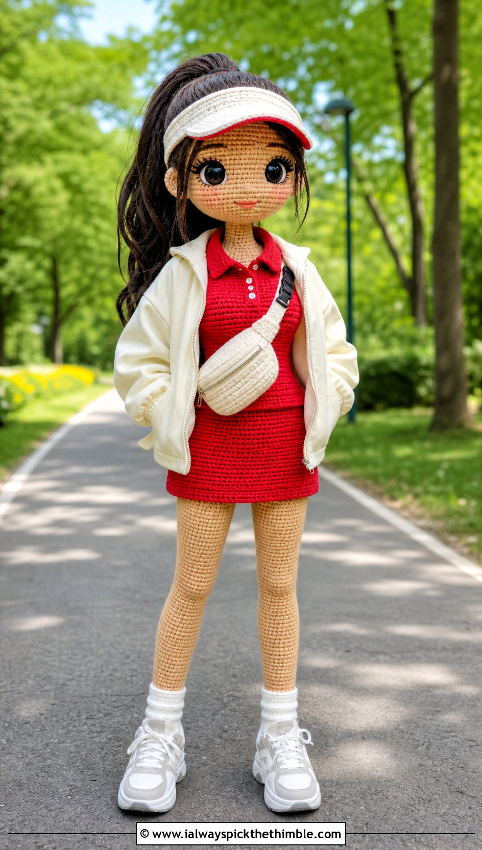Polo Crochet Doll Dress With Track Jacket - 20 amigurumi crochet doll dress outfit ideas