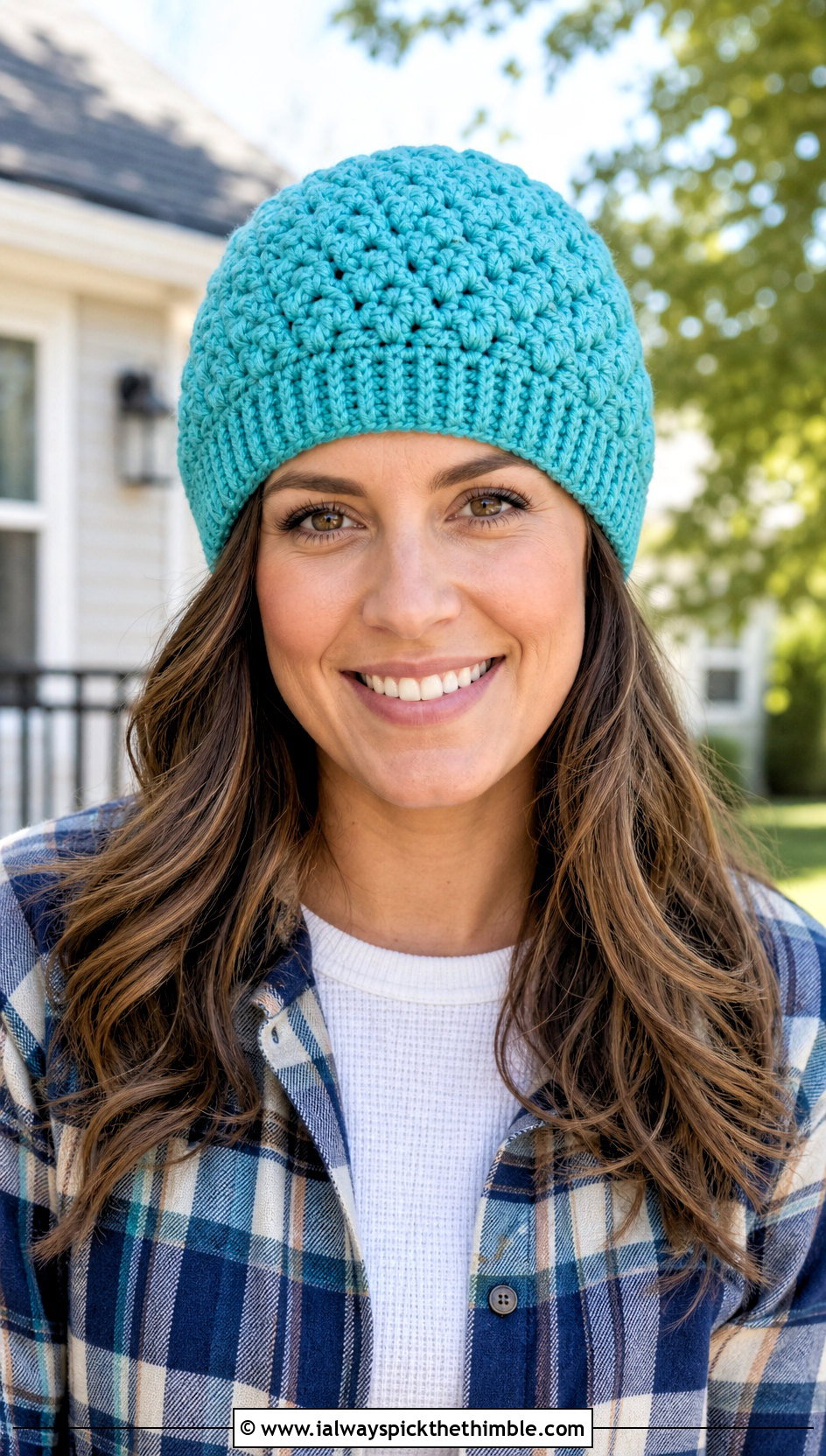 Pom Free Bert Crochet Hat With Plaid Overshirt - 15 Bert Crochet Hat outfit ideas