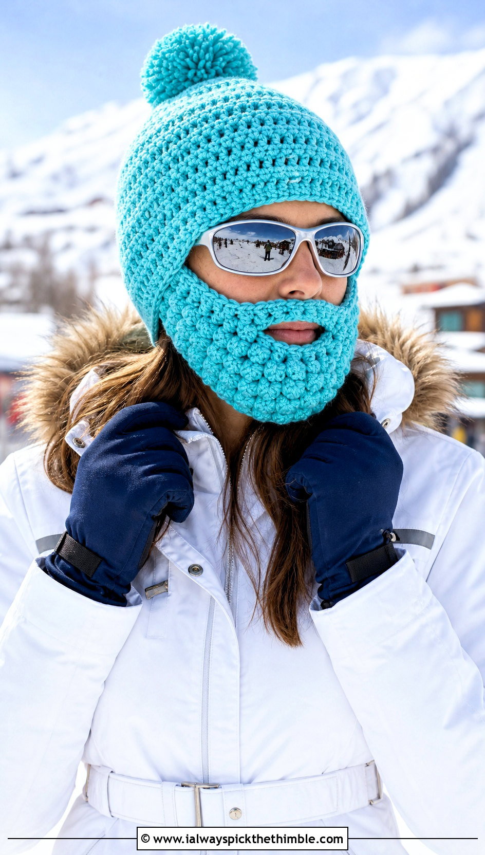 Pom Pom Beard Crochet Hat With Ski Outfit - 25 crochet beard hat outfit ideas