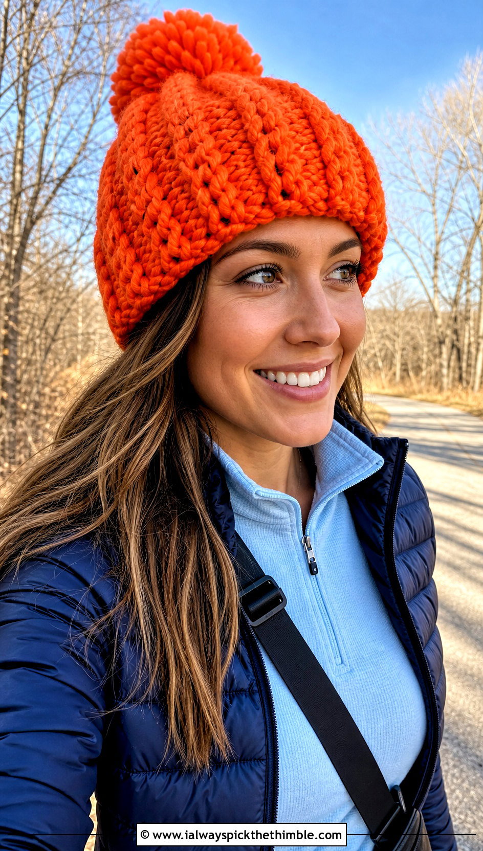 Pom Pom Chunky Ribbed Crochet Hat With Puffer Jacket - 20 Chunky Ribbed Crochet Hat outfit ideas