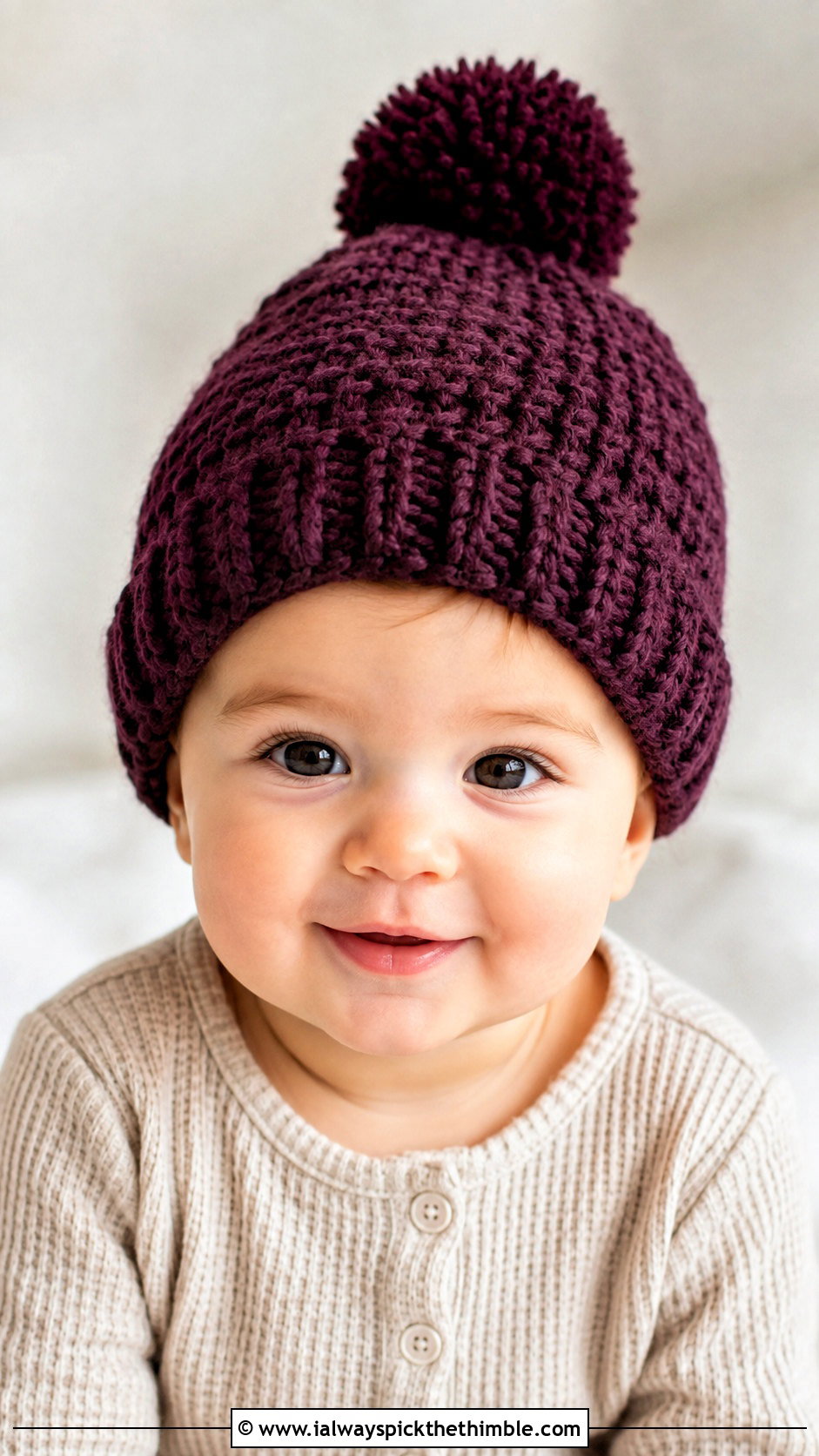 Pom Pom Crochet Beanie With Knit Romper - 15 12 month old crochet hat outfit ideas