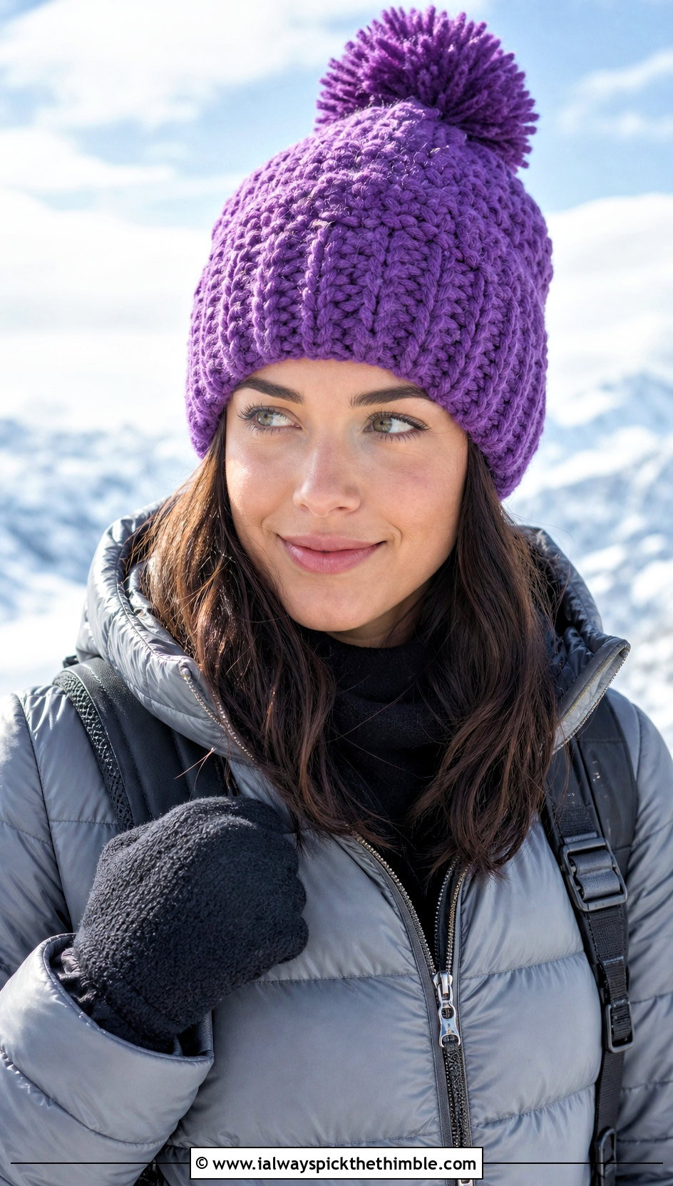 Pom Pom Crochet Beanie With Puffer Jacket - 20 Doll Crochet Beanie outfit ideas
