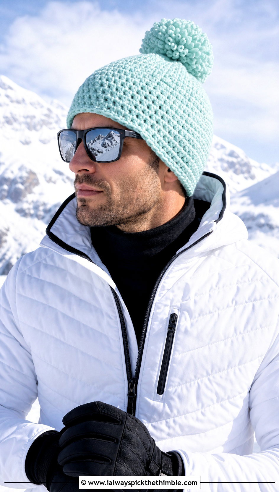Pom Pom Crochet Beanie With Ski Outfit - 20 Crochet Mens Winter Hat outfit ideas