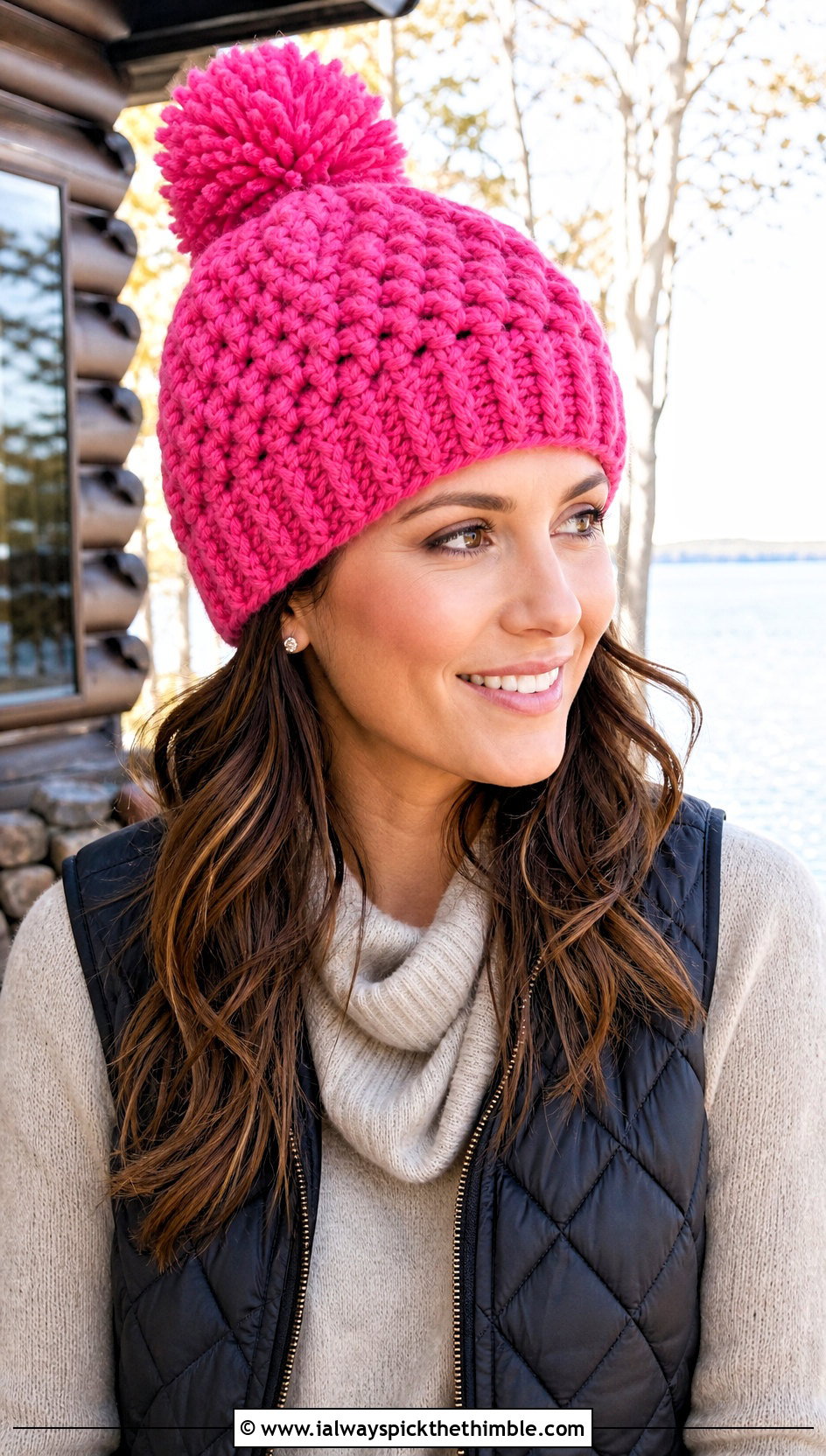 Pom Pom Crochet Beanie With Sweater Dress - 20 lakeside crochet beanie outfit ideas
