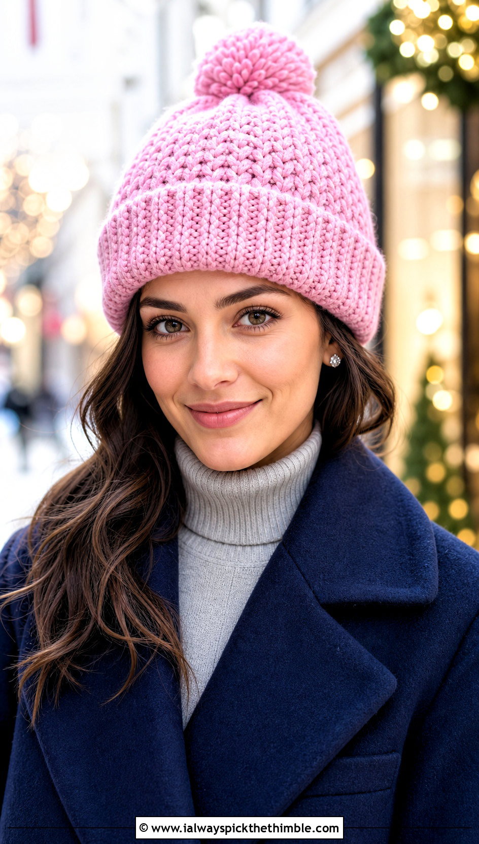 Pom Pom Crochet Beanie With Wool Coat And Ankle Boots - 25 crochet hat outfit ideas