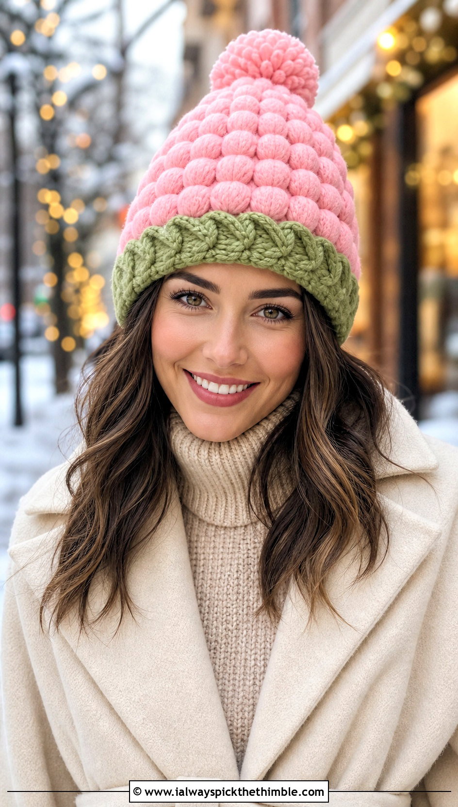 Pom Pom Crochet Corn Hat With Sweater Dress - 15 Crochet Corn Hat outfit ideas