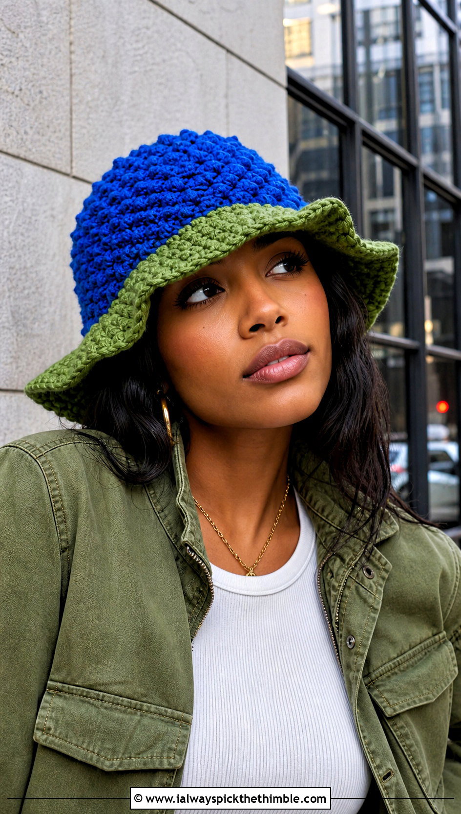 Popcorn Stitch Crochet Corn Bucket Hat With Cargo Pants - 15 Crochet Corn Hat outfit ideas