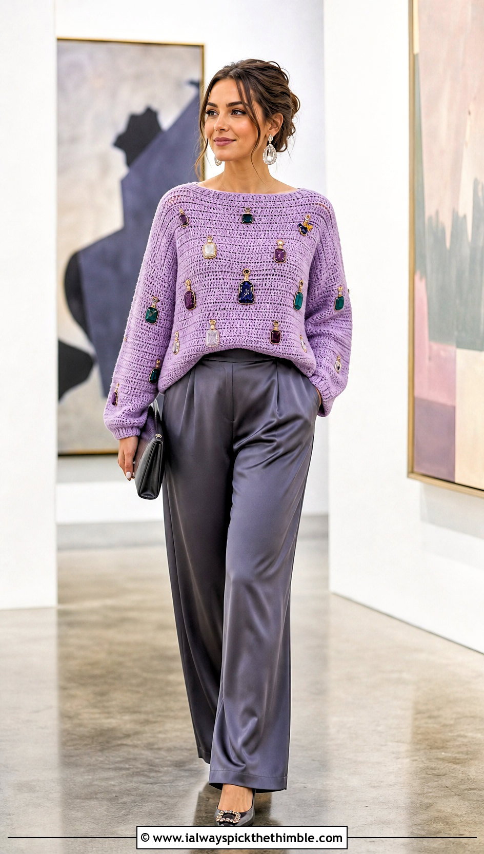 Potion Bottle Crochet Harry Potter Sweater With Satin Pants - 25 crochet harry potter sweater outfit ideas