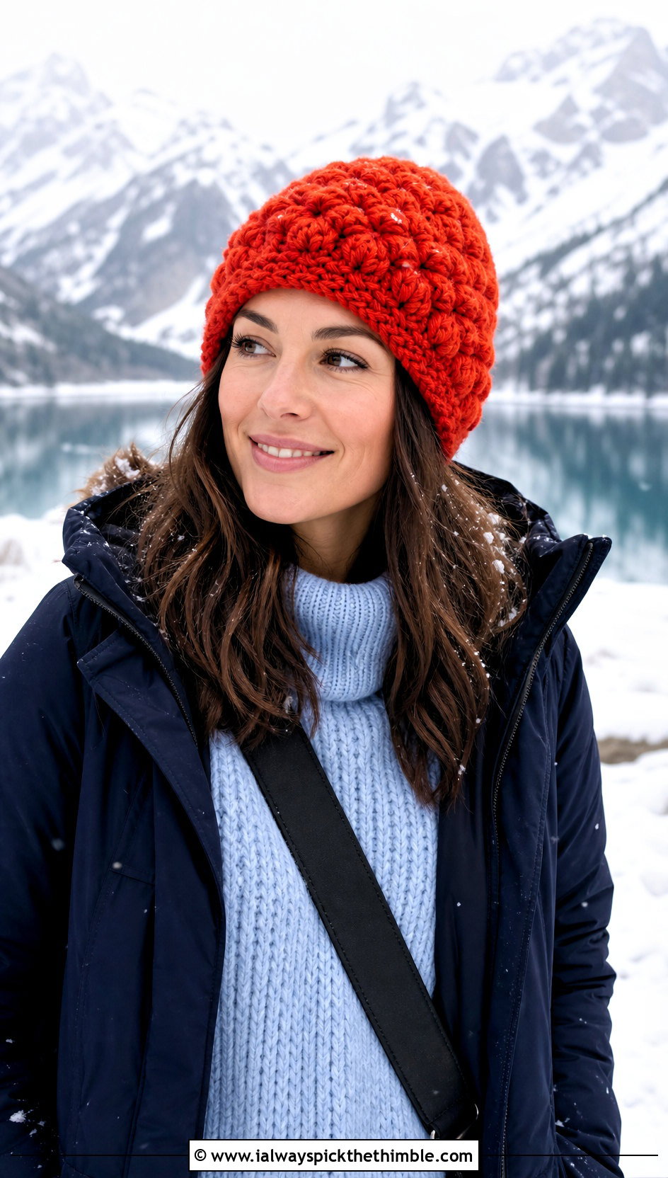 Puff Stitch Crochet Beanie With Parka And Knit Maxi Dress - 20 crochet beanies for women outfit ideas