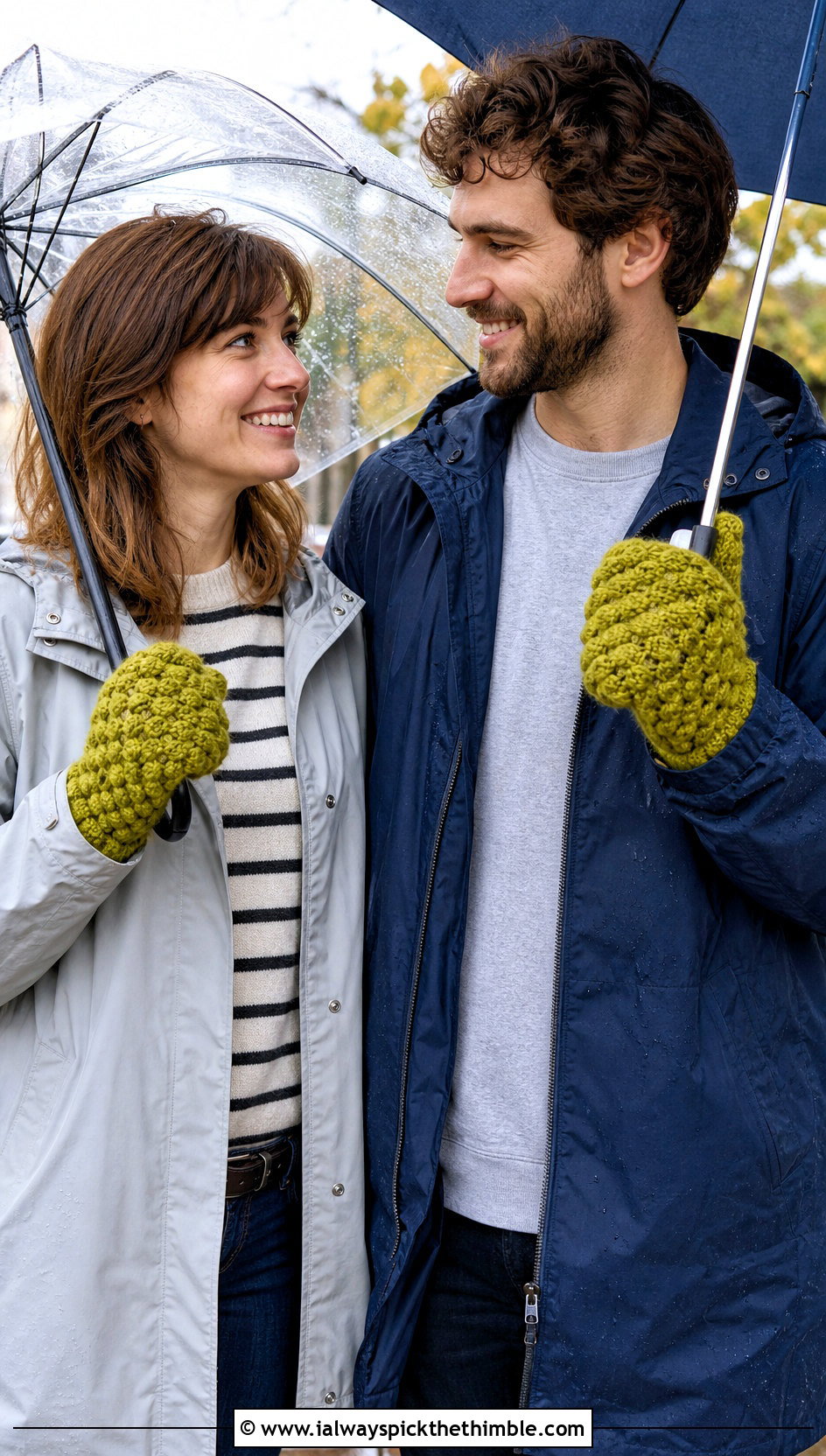 Puff Stitch Crochet Mittens With Raincoats - 20 Crochet Gloves For Couples outfit ideas