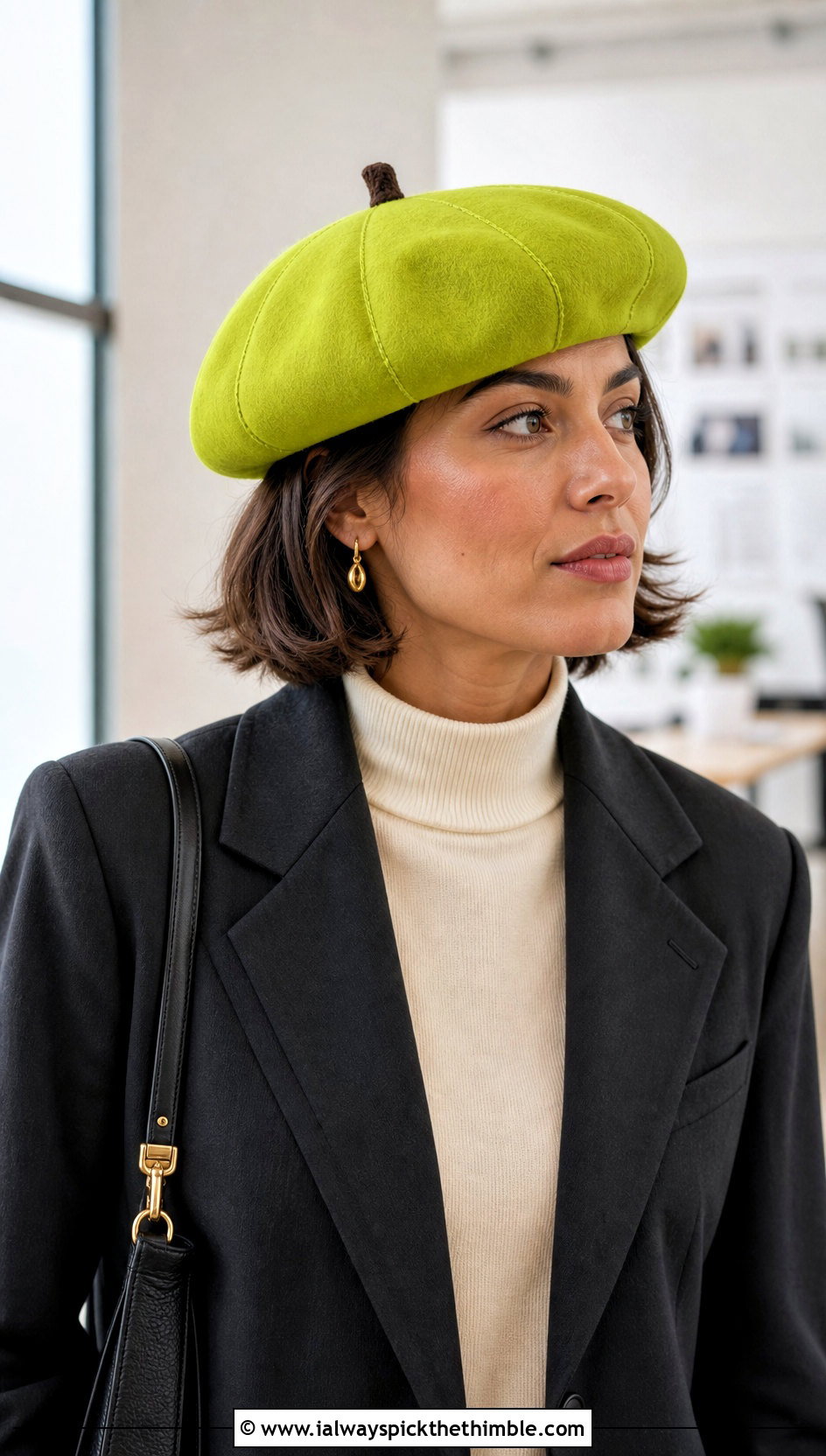 Pumpkin Beret With Blazer And Trousers - 15 Crocheted Pumpkin Hat outfit ideas