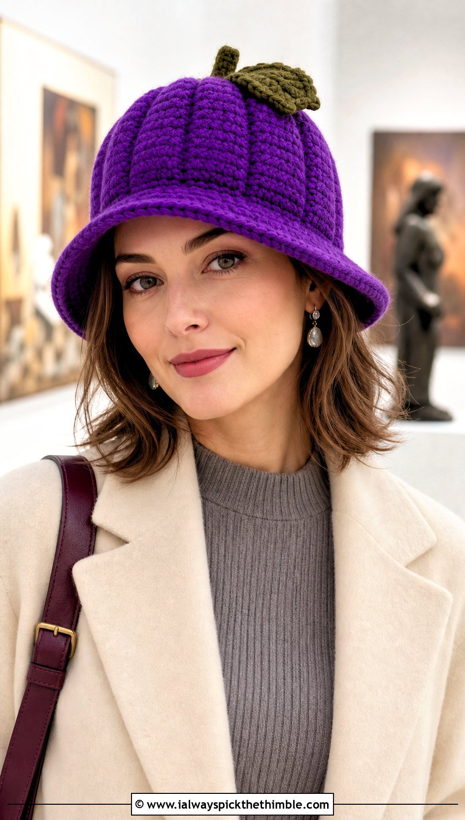 Pumpkin Cloche Hat With Sweater Dress - 15 Crocheted Pumpkin Hat outfit ideas