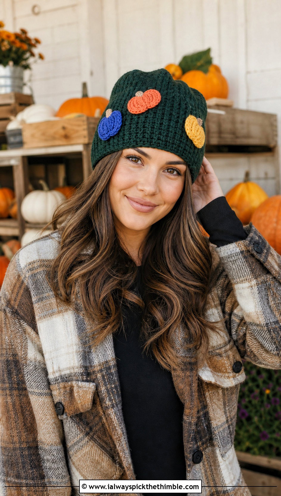 Pumpkin Patch Hat With Shacket - 25 crochet pumpkin hat outfit ideas