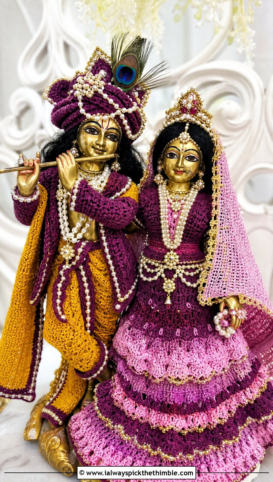 Radha Krishna Crochet Dress Set With Matching Crowns - 25 crochet krishna dress outfit ideas