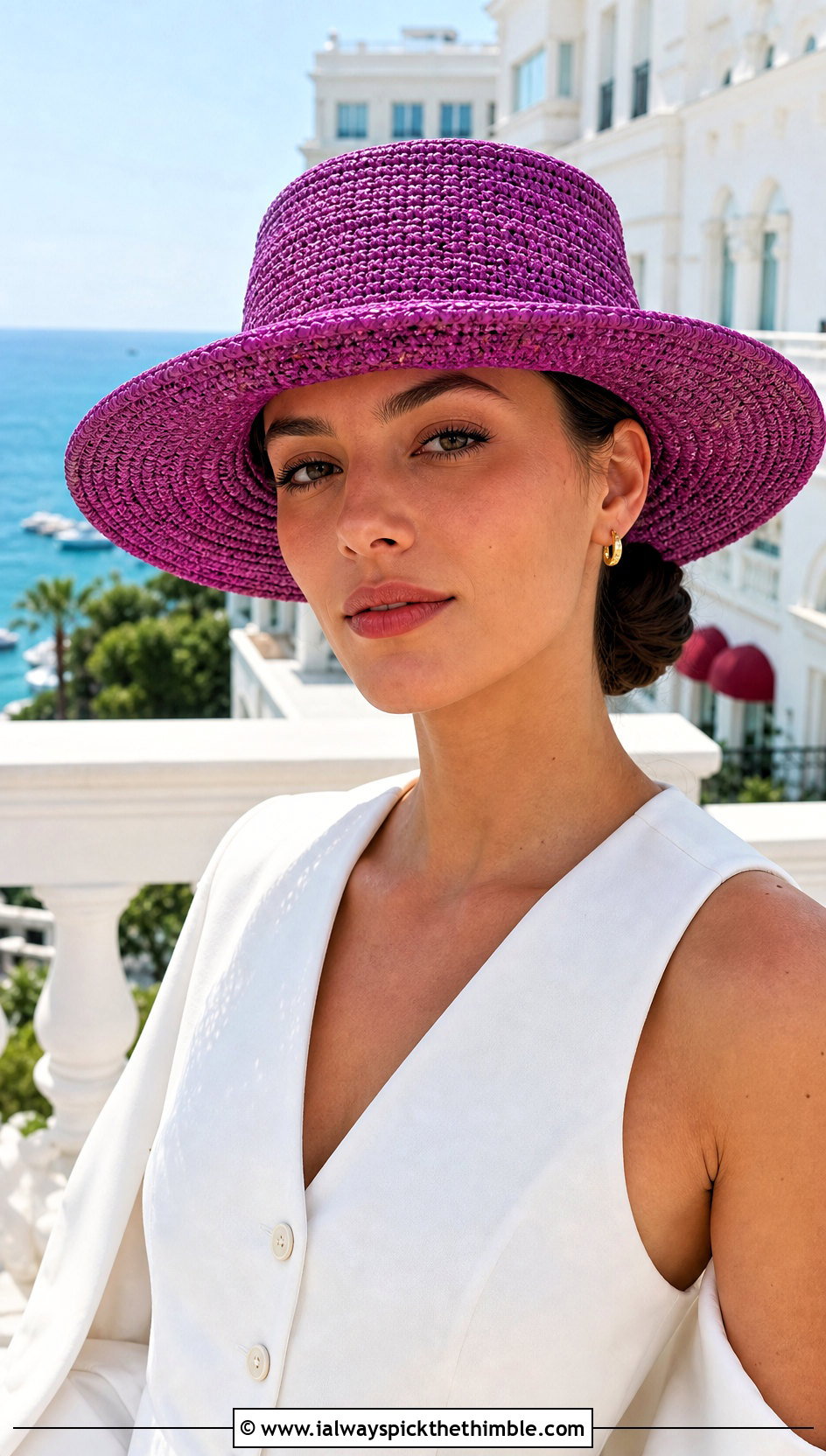 Raffia Crochet Brim Hat With Vest And Shorts - 20 Easy Crochet Hats With Brim outfit ideas