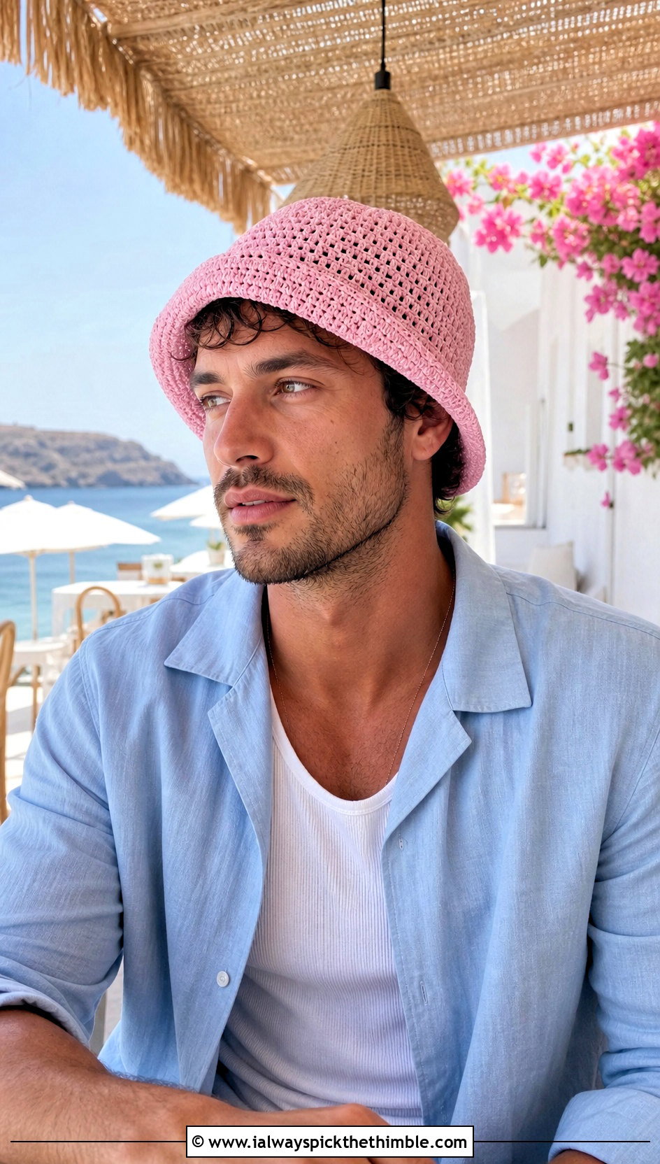 Raffia Crochet Bucket Hat With Linen Shirt And Drawstring Pants - 15 mens crochet bucket hat outfit ideas