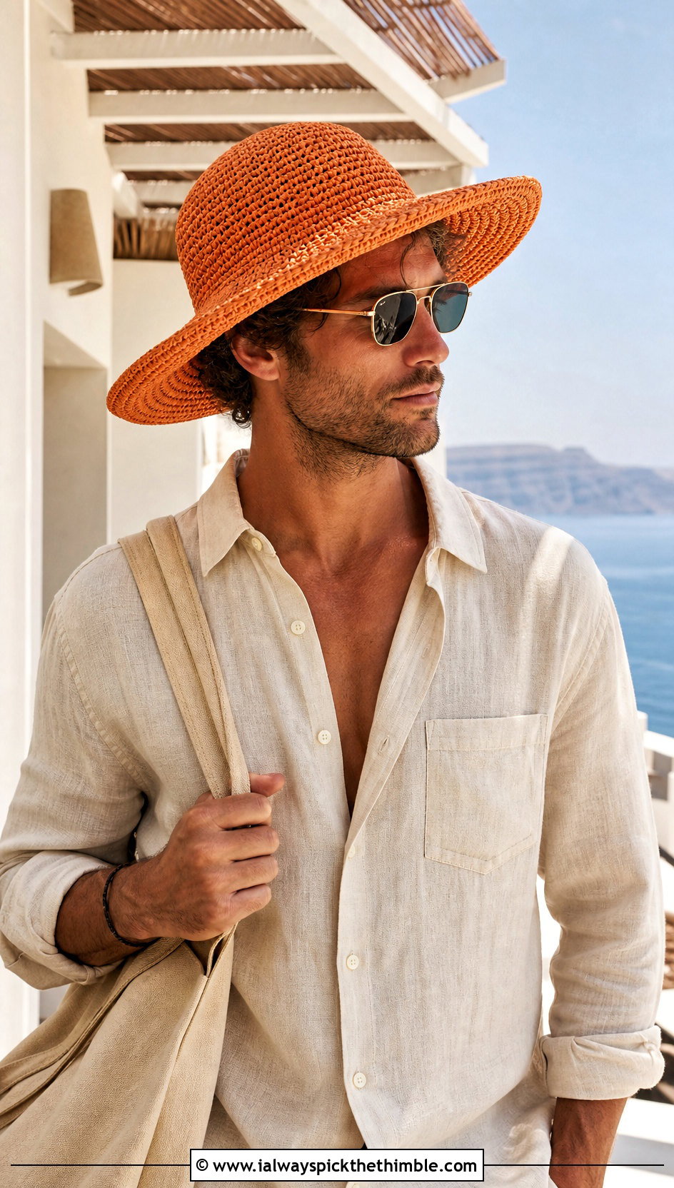 Raffia Crochet Sun Hat With Resort Outfit - 20 male crochet hat outfit ideas