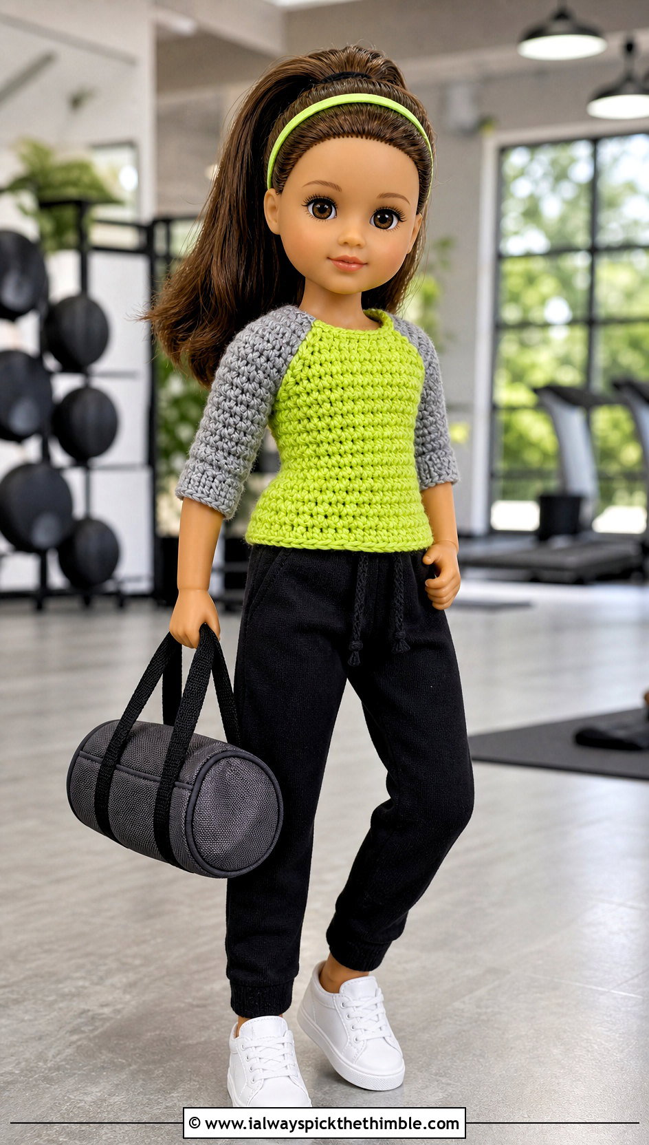 Raglan Crochet Doll Shirt With Jogger Pants - 25 crochet doll shirt outfit ideas