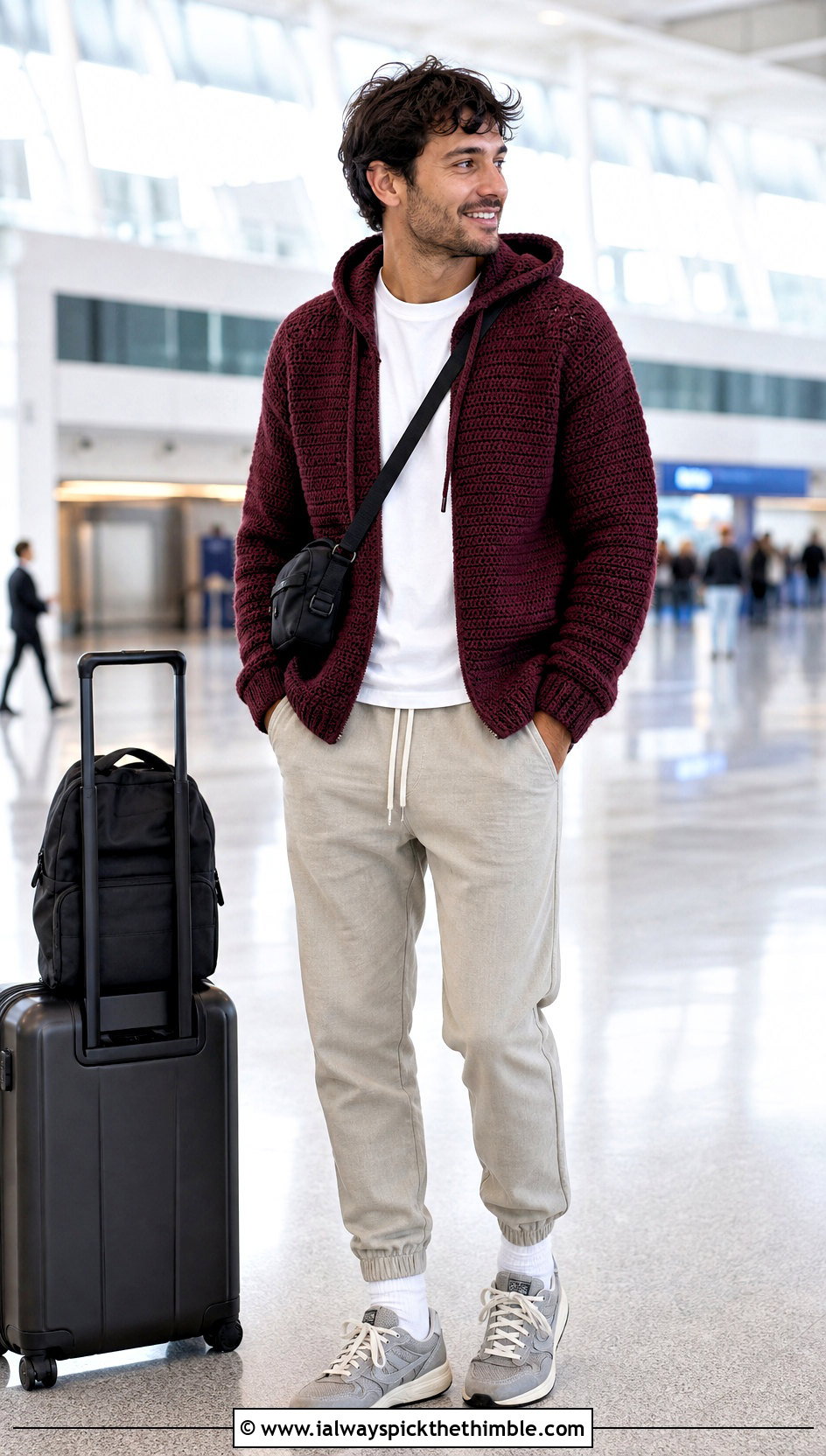 Raglan Crochet Hoodie With Joggers - 20 Crochet Hoodie Men outfit ideas