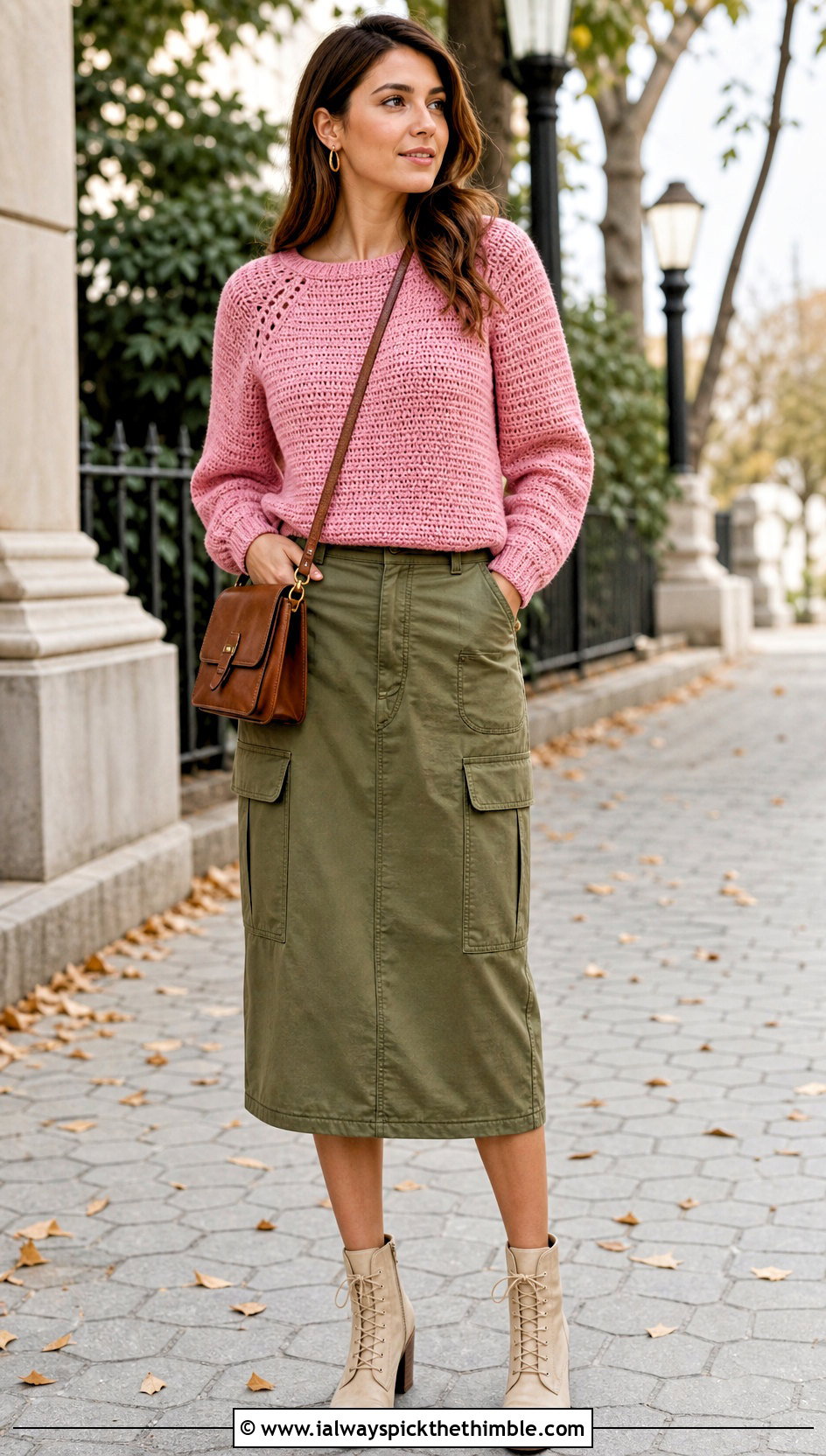 Raglan Tunisian Crochet Shirt With Utility Skirt - 20 Tunisian Crochet Shirt outfit ideas