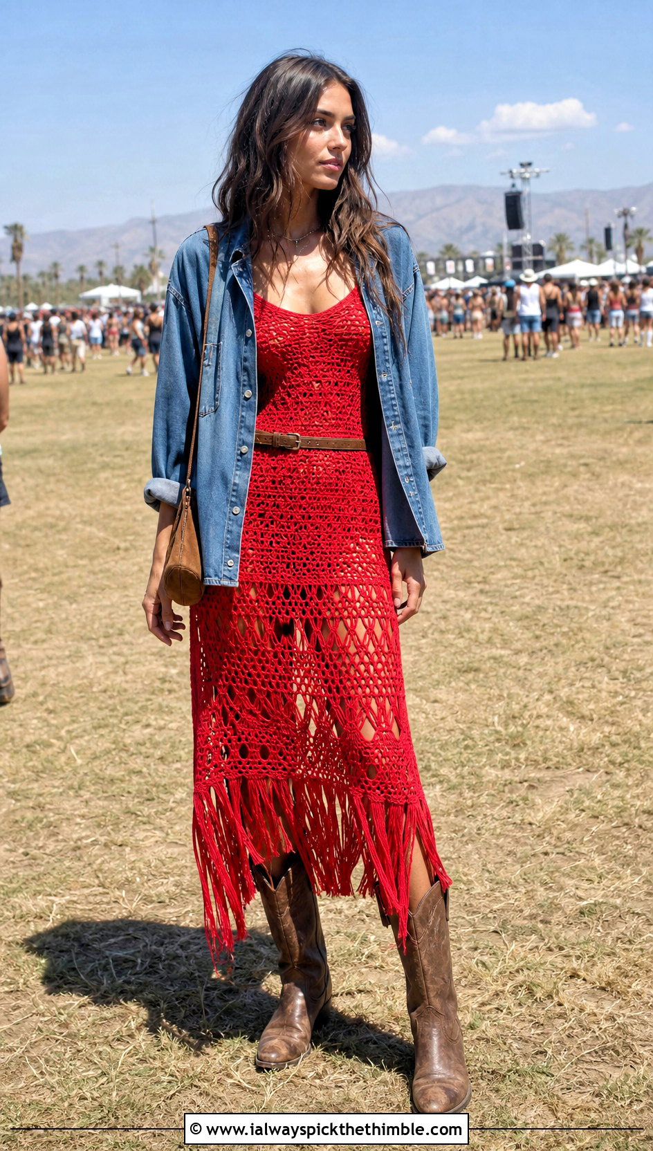 Rat And Boa Mazzini Crochet Maxi Dress With Western Boots - 15 rat and boa crochet dress outfit ideas