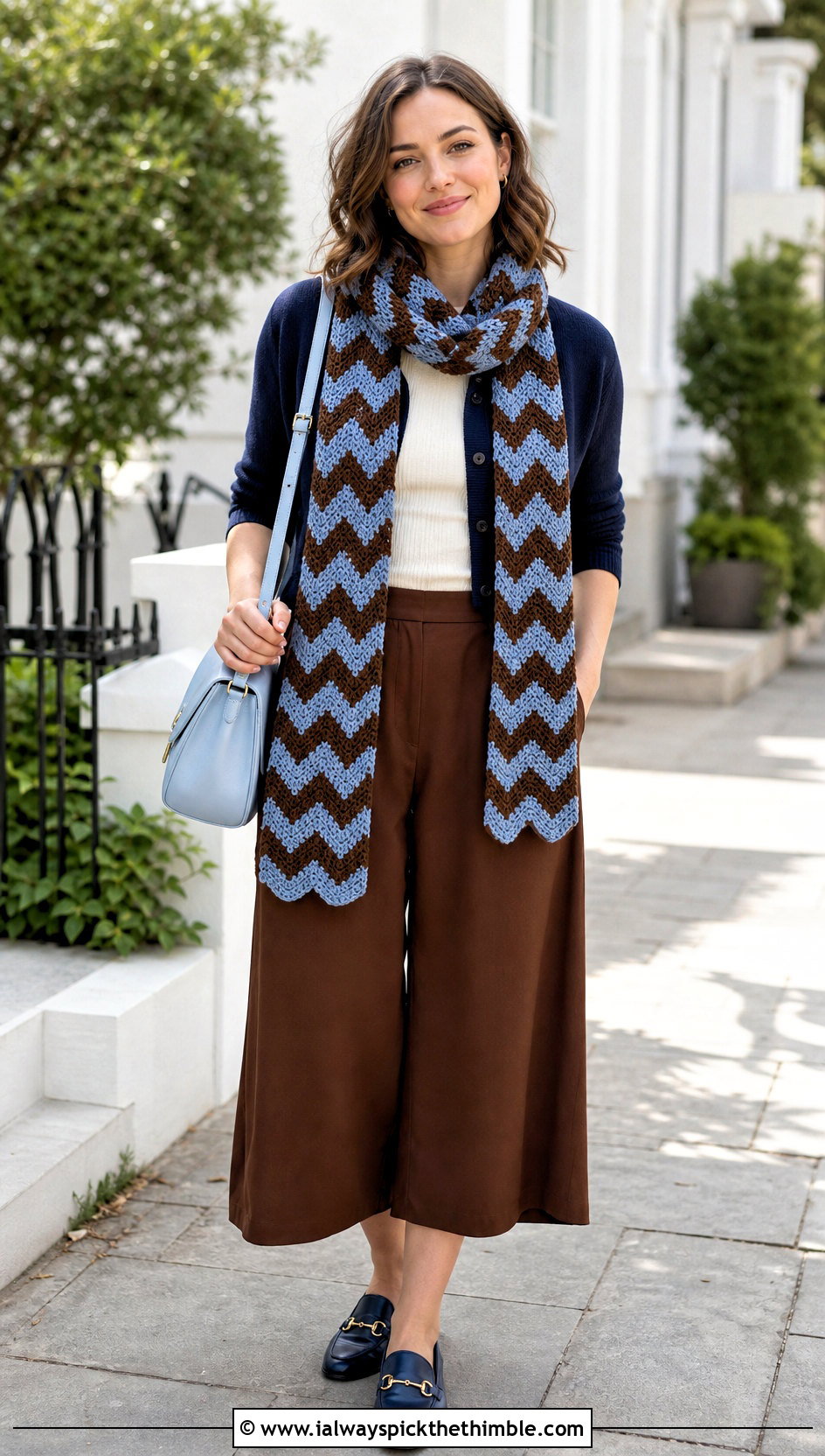 Ravenclaw Chevron Crochet Harry Potter Scarf With Cardigan - 25 crochet harry potter scarf outfit ideas