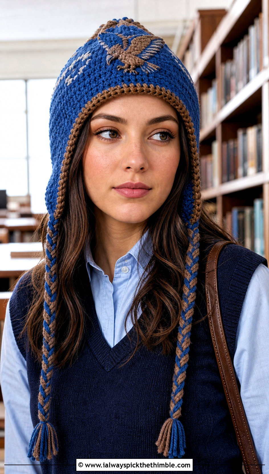 Ravenclaw Earflap Crochet Hat With Preppy Skirt - 15 harry potter crochet hat outfit ideas