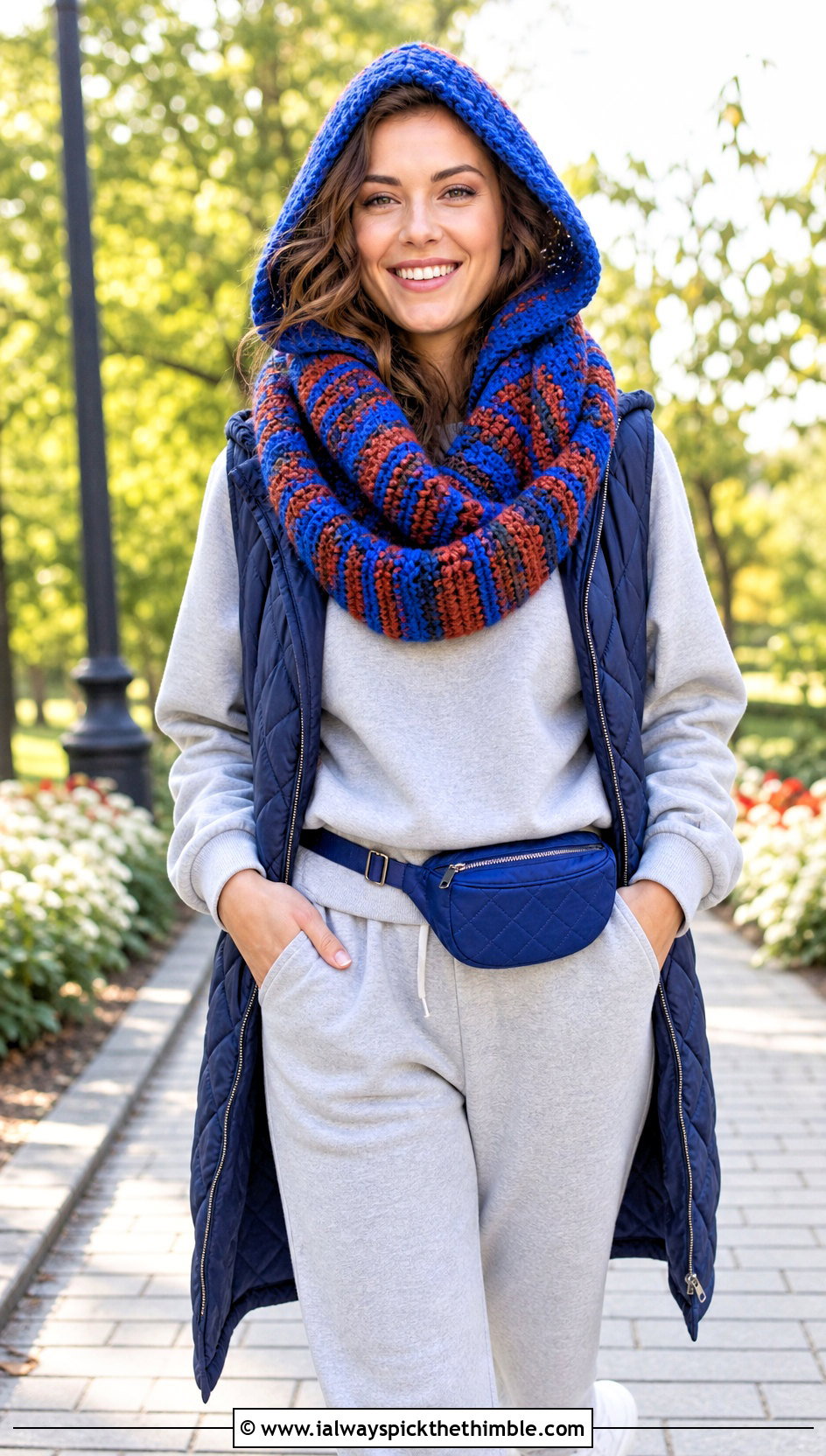 Ravenclaw Hooded Infinity Crochet Harry Potter Scarf With Joggers - 25 crochet harry potter scarf outfit ideas
