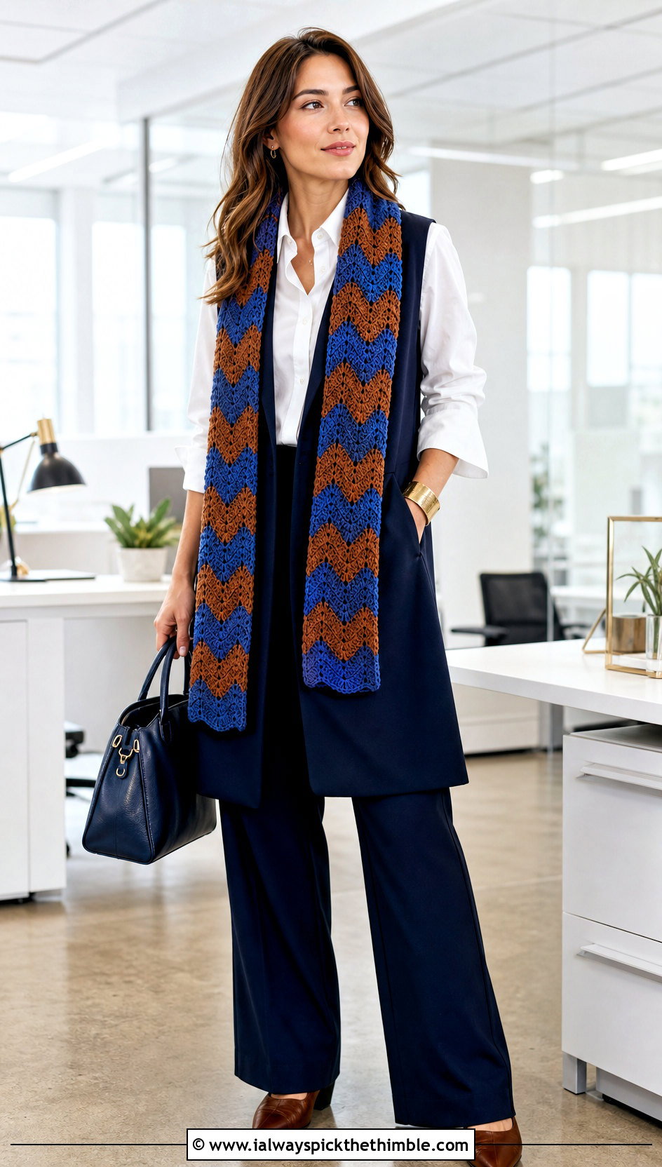 Ravenclaw Ripple Crochet Harry Potter Scarf With Tailored Vest - 25 crochet harry potter scarf outfit ideas