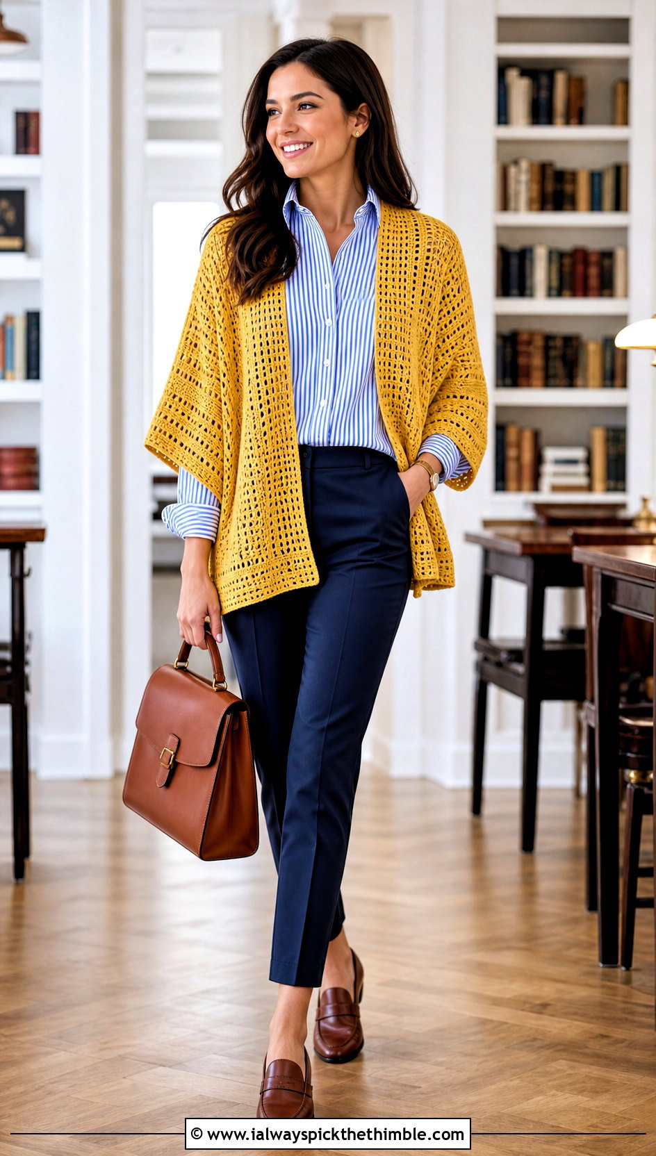 Rectangle Crochet Shrug With Button Down Shirt - 20 crochet shrug for women outfit ideas