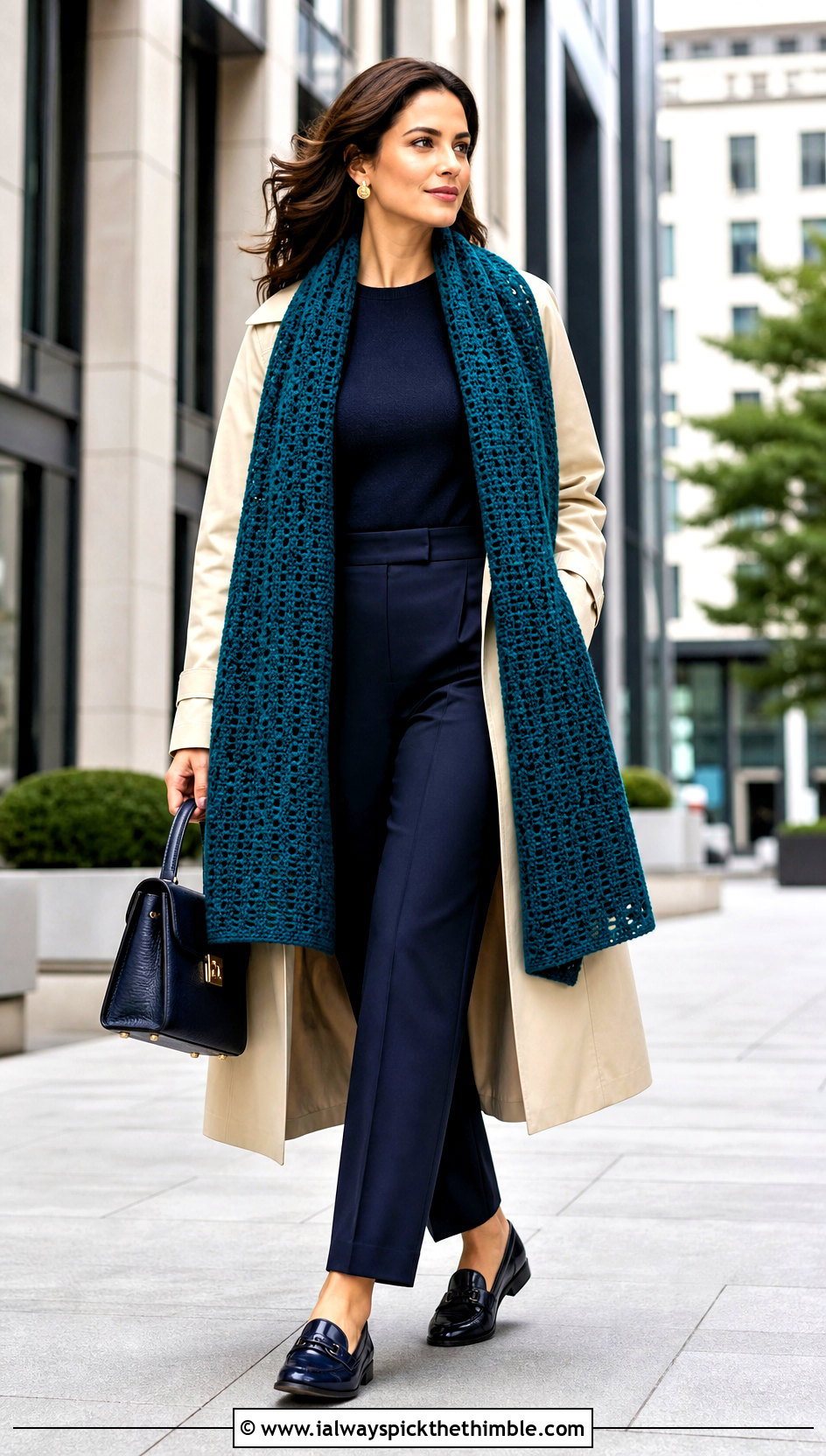 Rectangular Worsted Weight Crochet Shawl With Trench Coat - 20 Crochet Shawl Worsted Weight Yarn outfit ideas