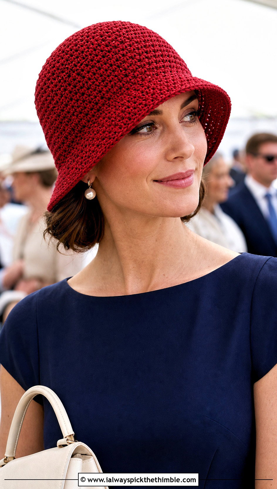 Red Crochet Cloche Hat With Midi Dress - 25 red crochet hat outfit ideas