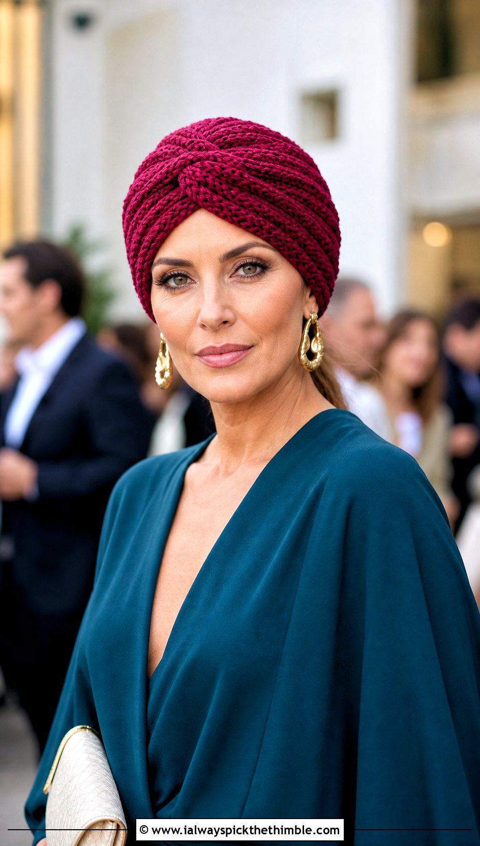 Red Crochet Turban Hat With Jumpsuit - 25 red crochet hat outfit ideas
