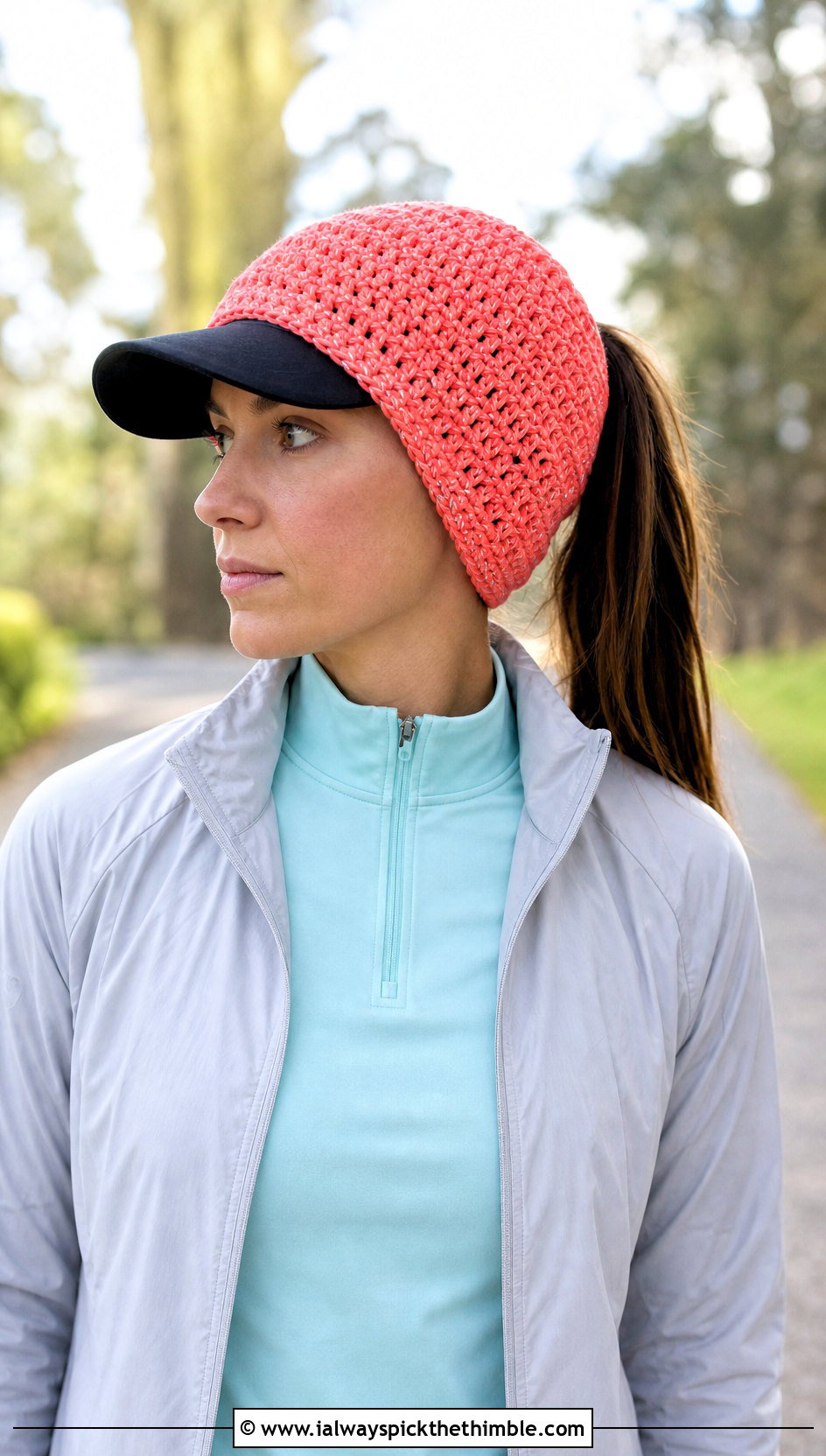 Reflective Yarn Baseball Hat Ear Warmer With Running Jacket - 20 Crochet Baseball Hat Ear Warmer outfit ideas