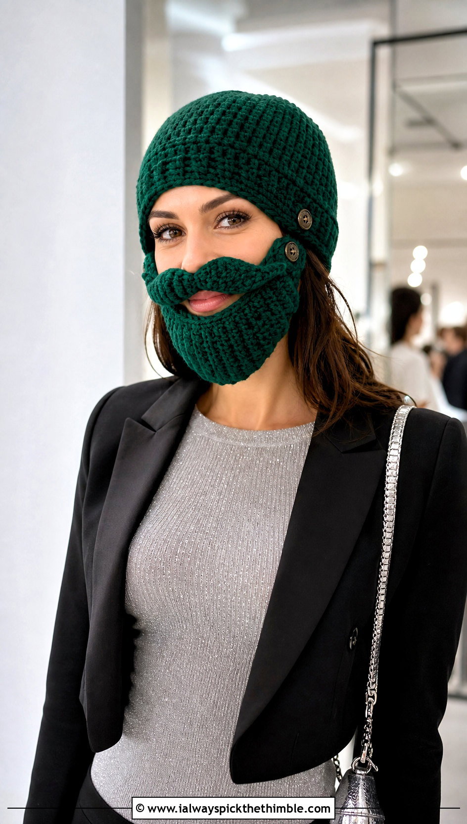 Removable Mustache And Beard Hat With Satin Skirt - 20 Beard Crochet Hat outfit ideas